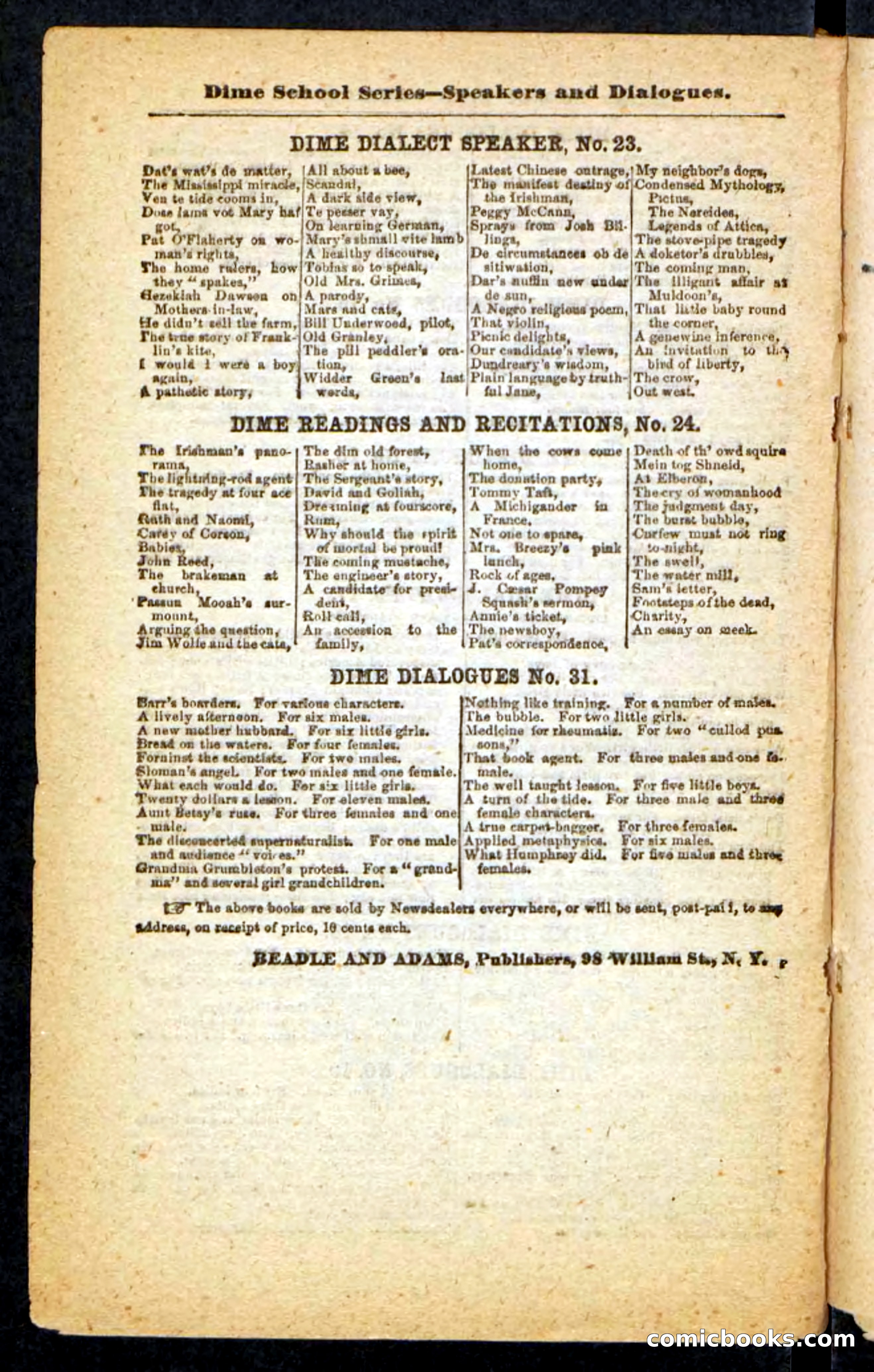 Beadle's Pocket Novels No. 257: Table, the Trailer — page 98 of 100