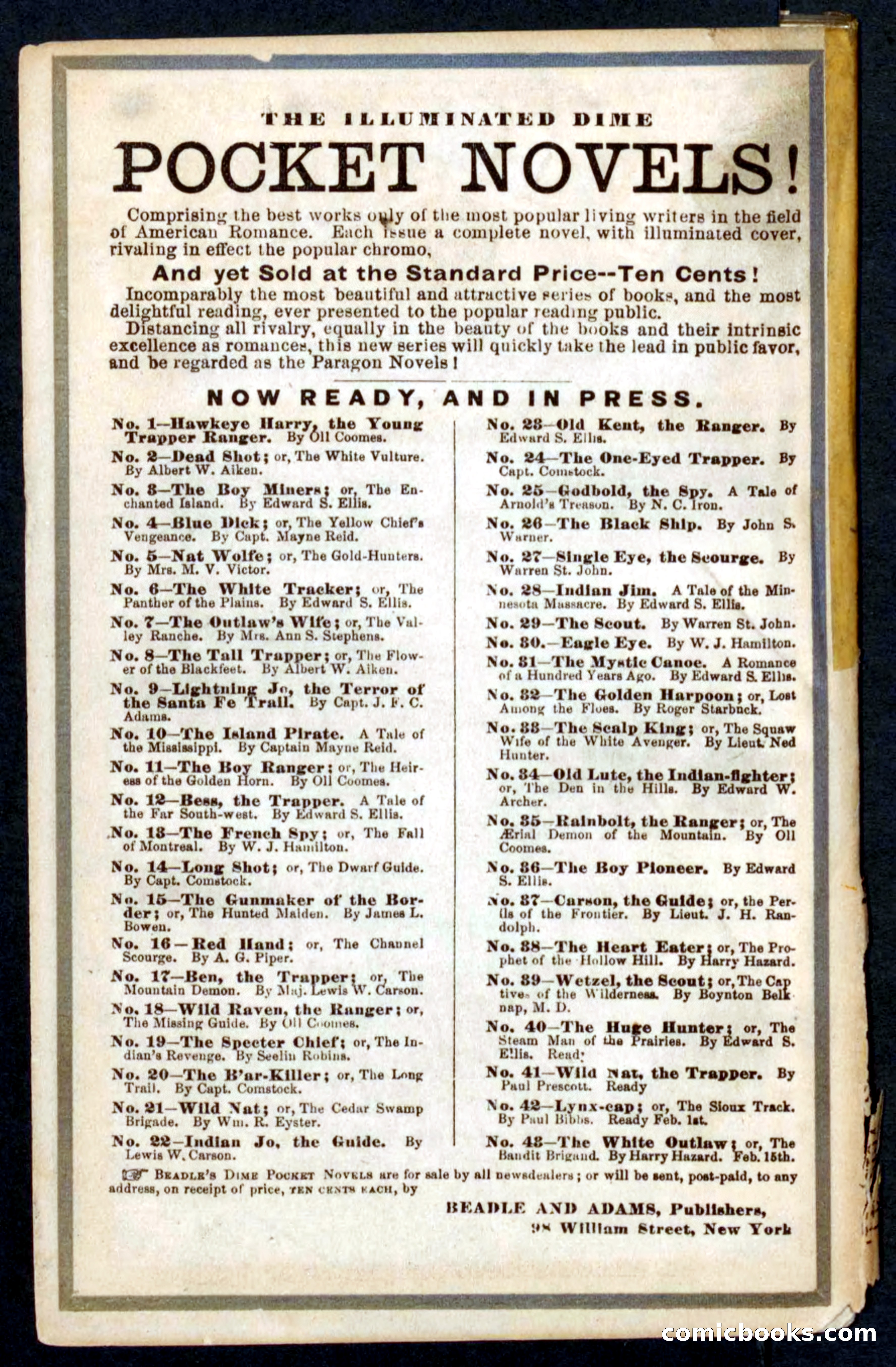 Beadle's Pocket Novels No. 41: Nat, the Trapper — page 84 of 84