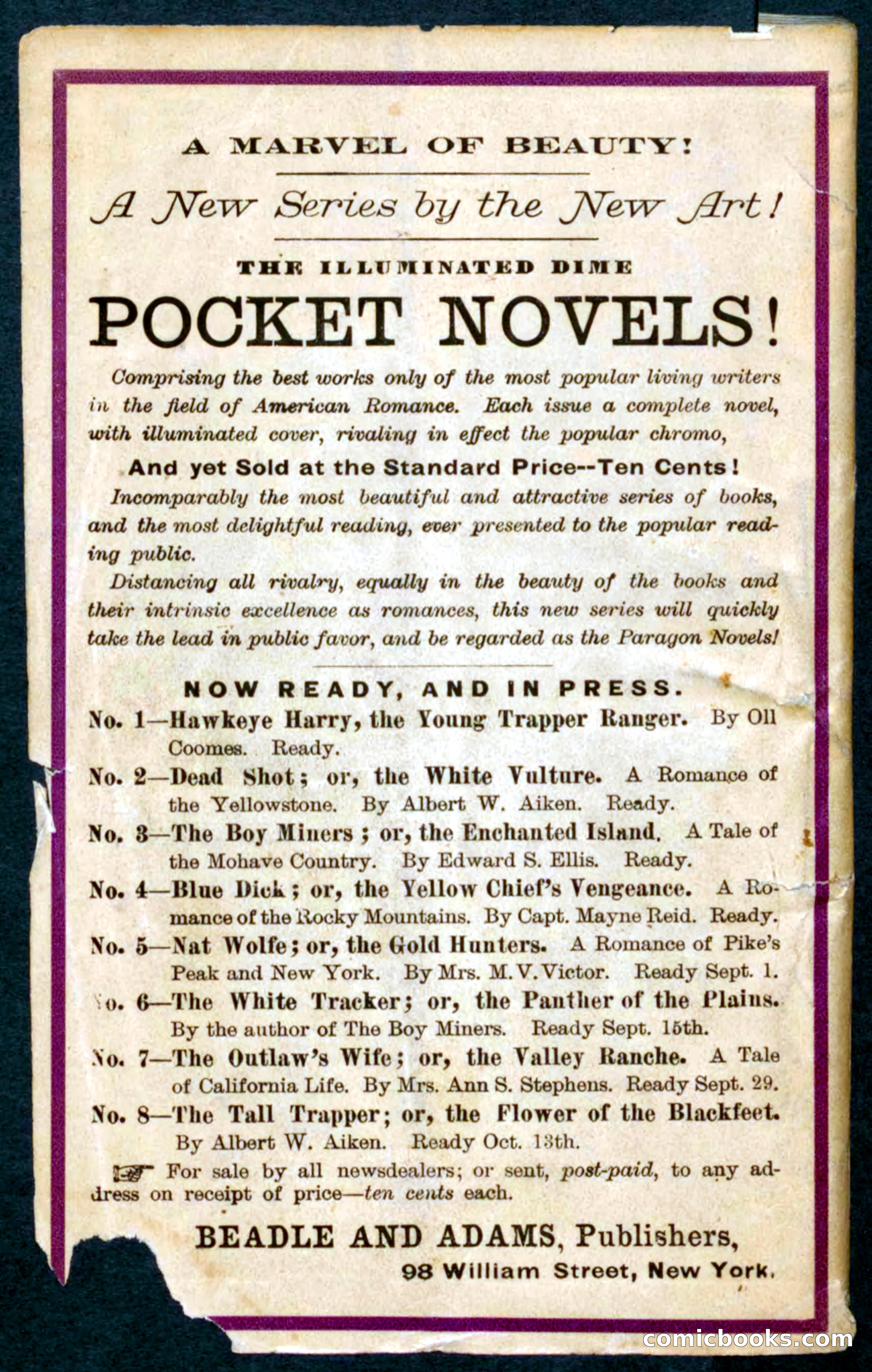 Beadle's Pocket Novels: Nat Wolfe — page 100 of 100