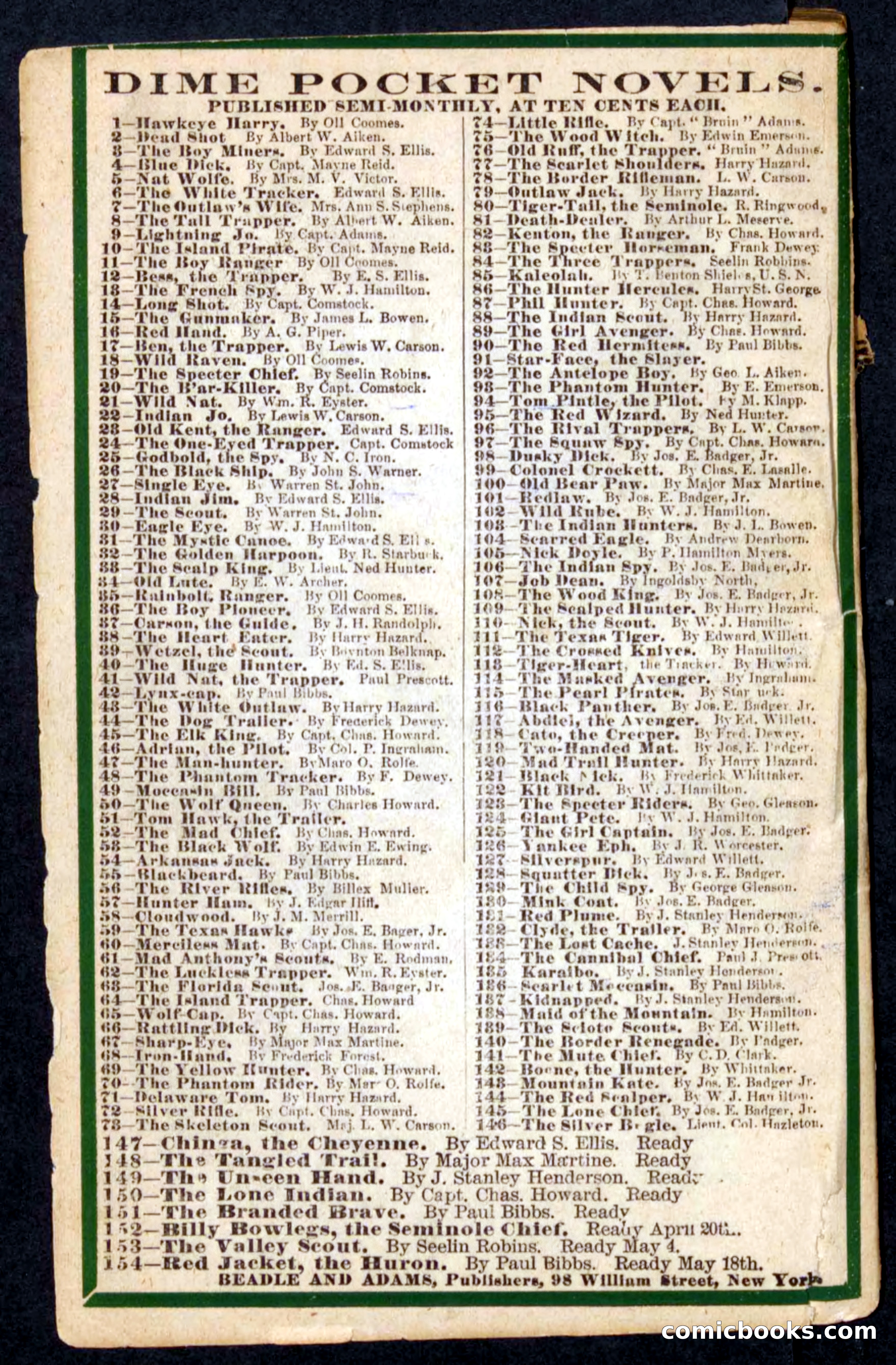 Beadle's Pocket Novels: Mad Anthony's Scouts — page 100 of 100