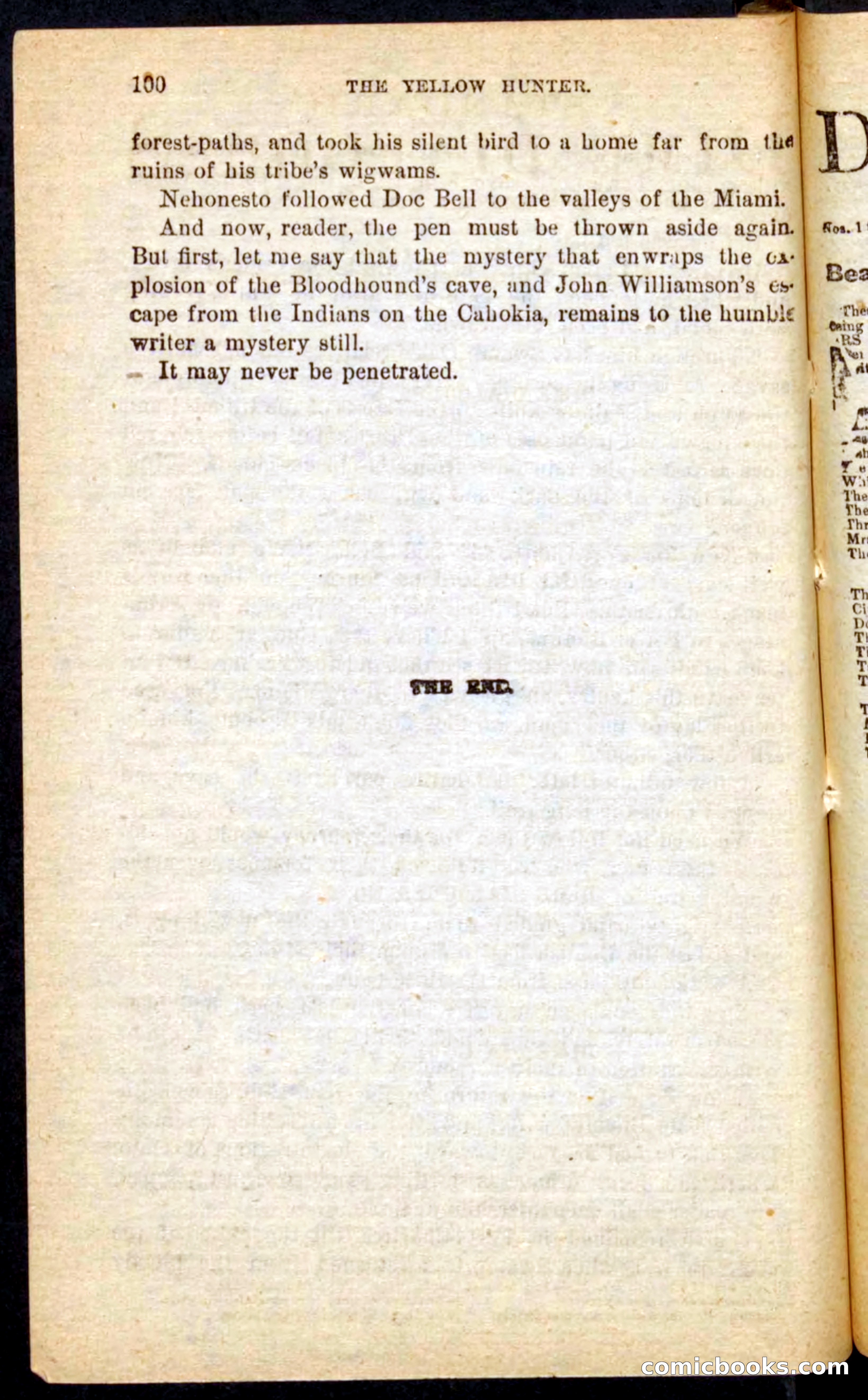 Beadle's Pocket Novels No. 69: The Yellow Hunter — page 96 of 100
