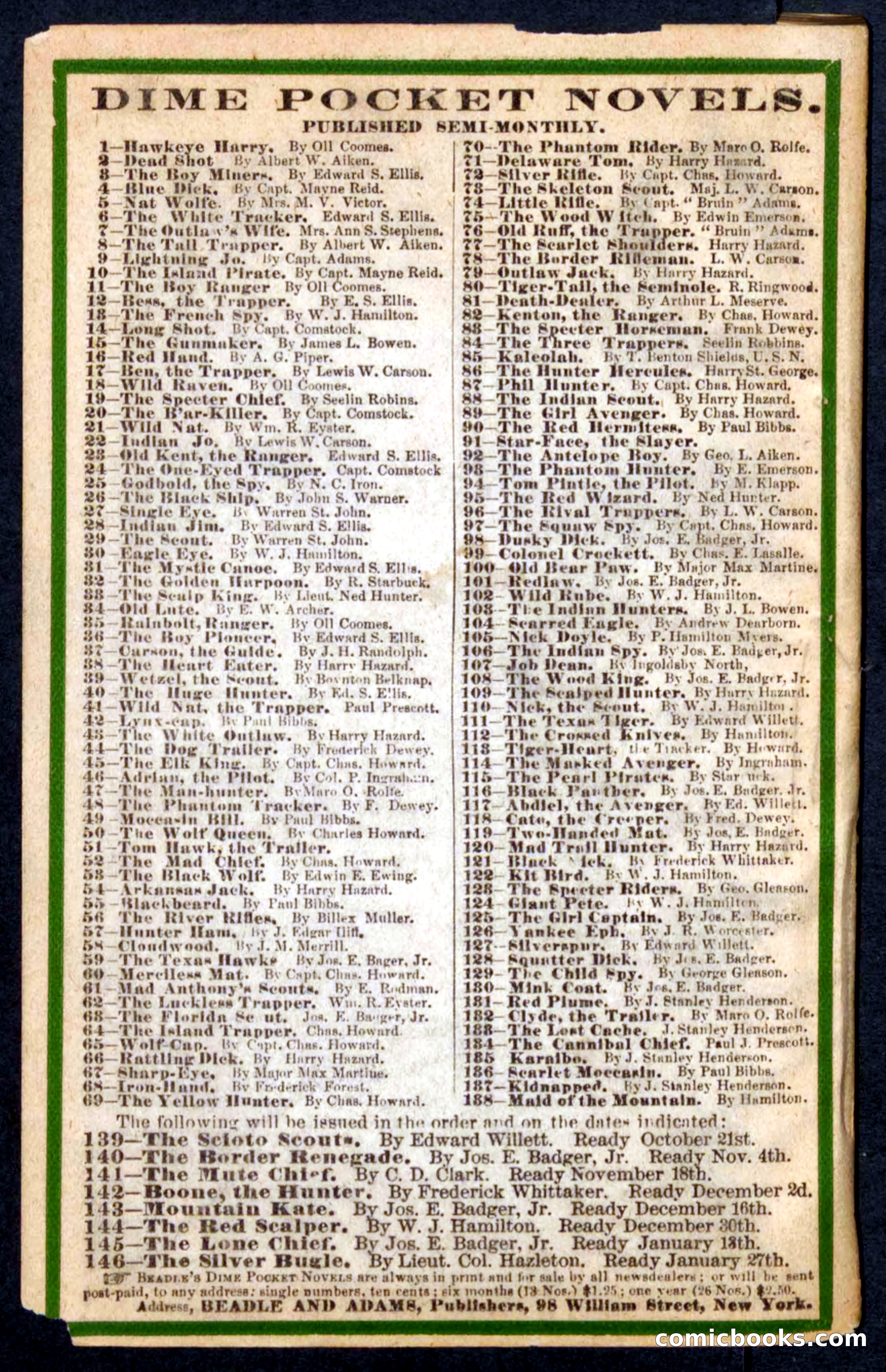 Beadle's Pocket Novels No. 71: Delaware Tom — page 100 of 100