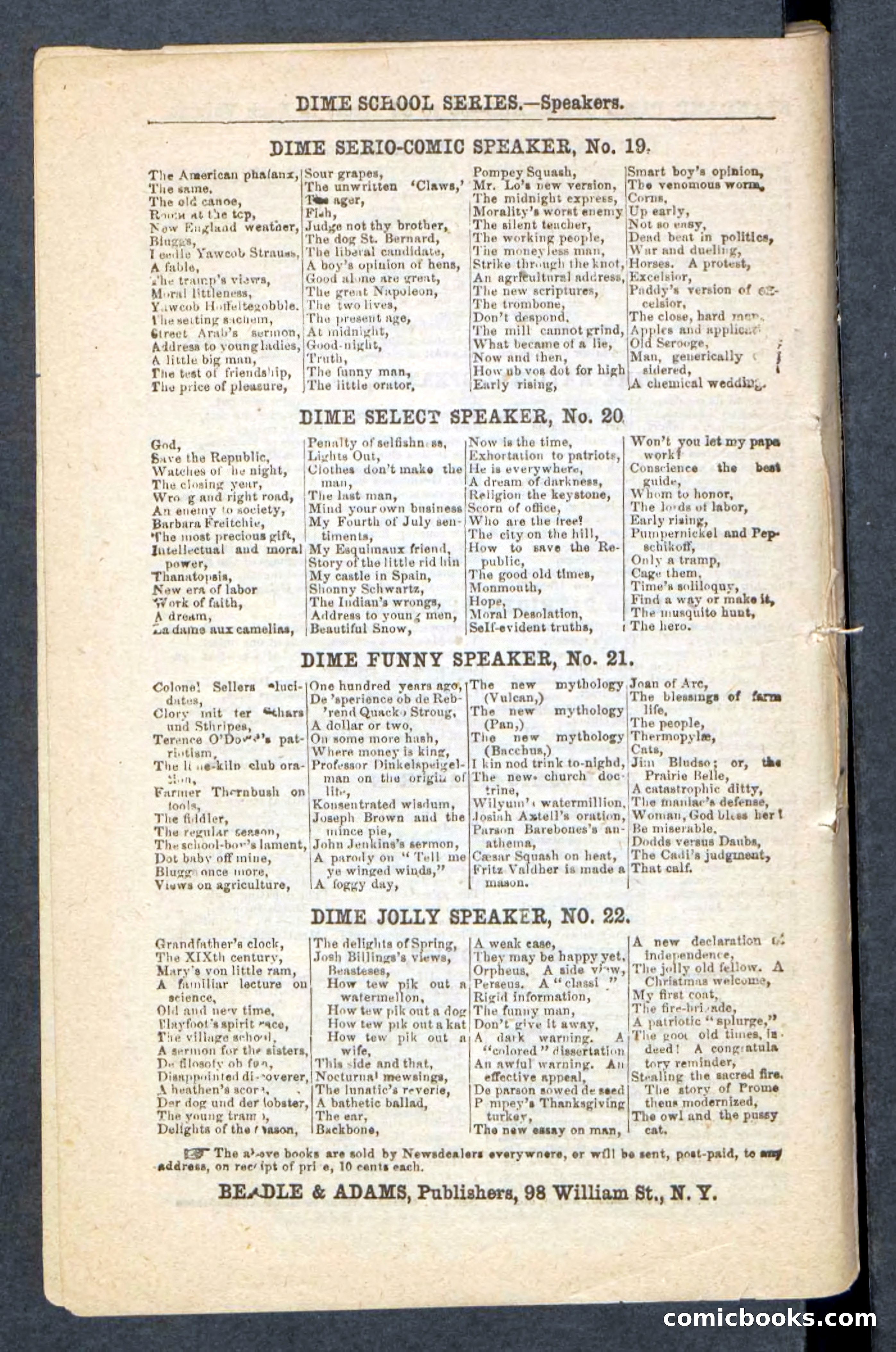 Beadle's Pocket Novels No. 87 — page 98 of 100