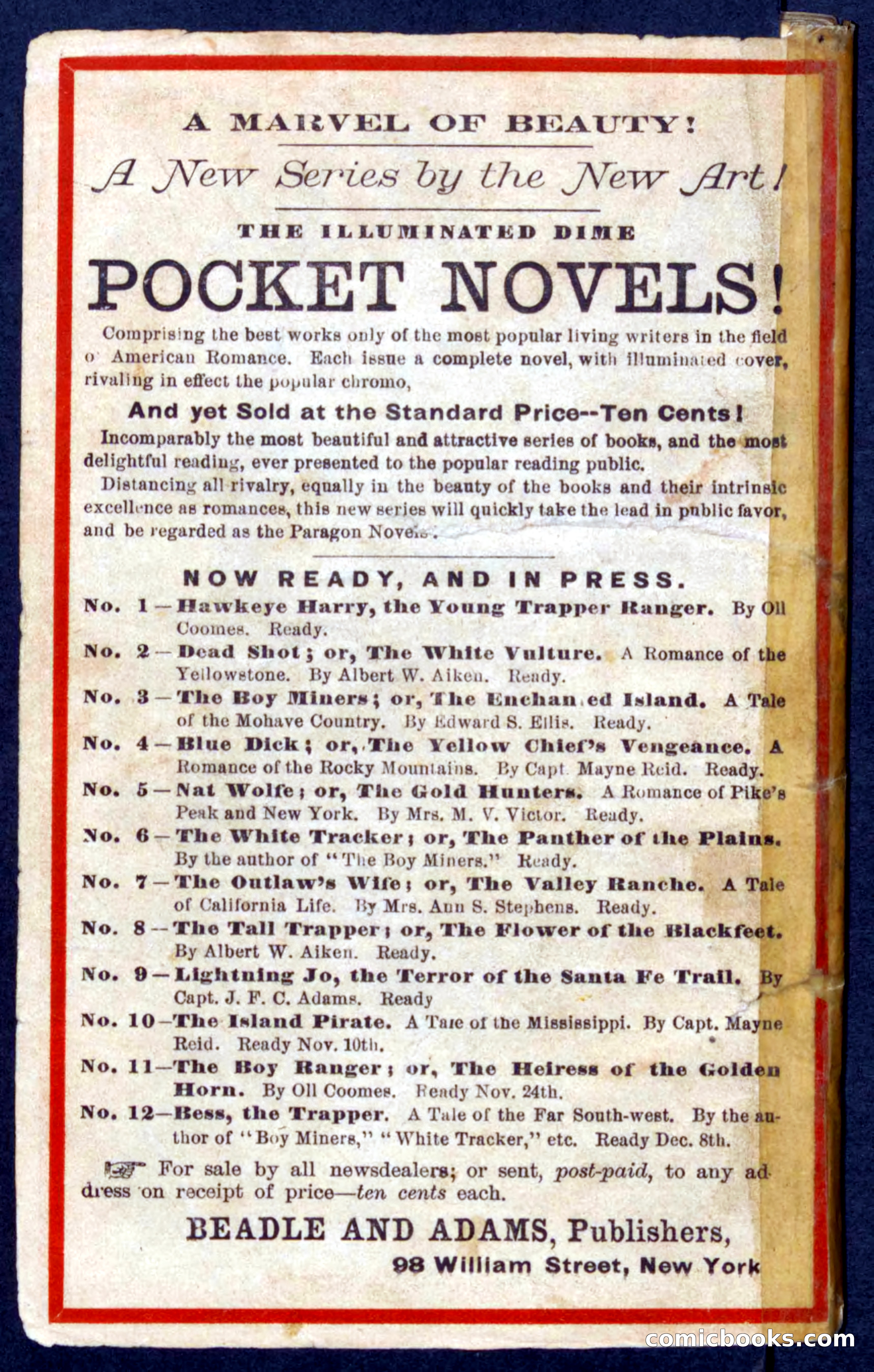 Beadle's Pocket Novels No. 9: Lightning Jo — page 100 of 100