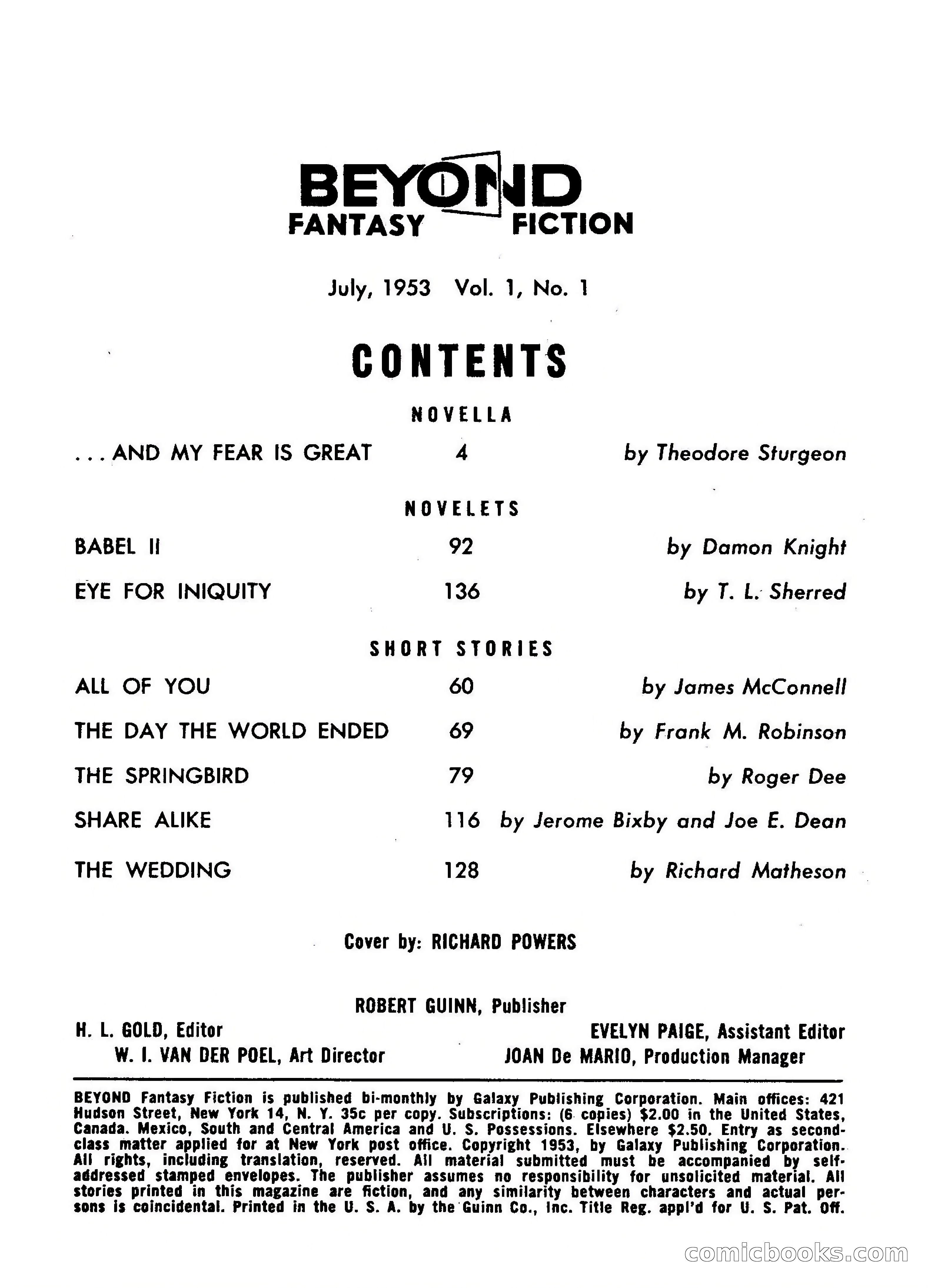 Beyond Fantasy Fiction, July 1953 — page 3 of 164