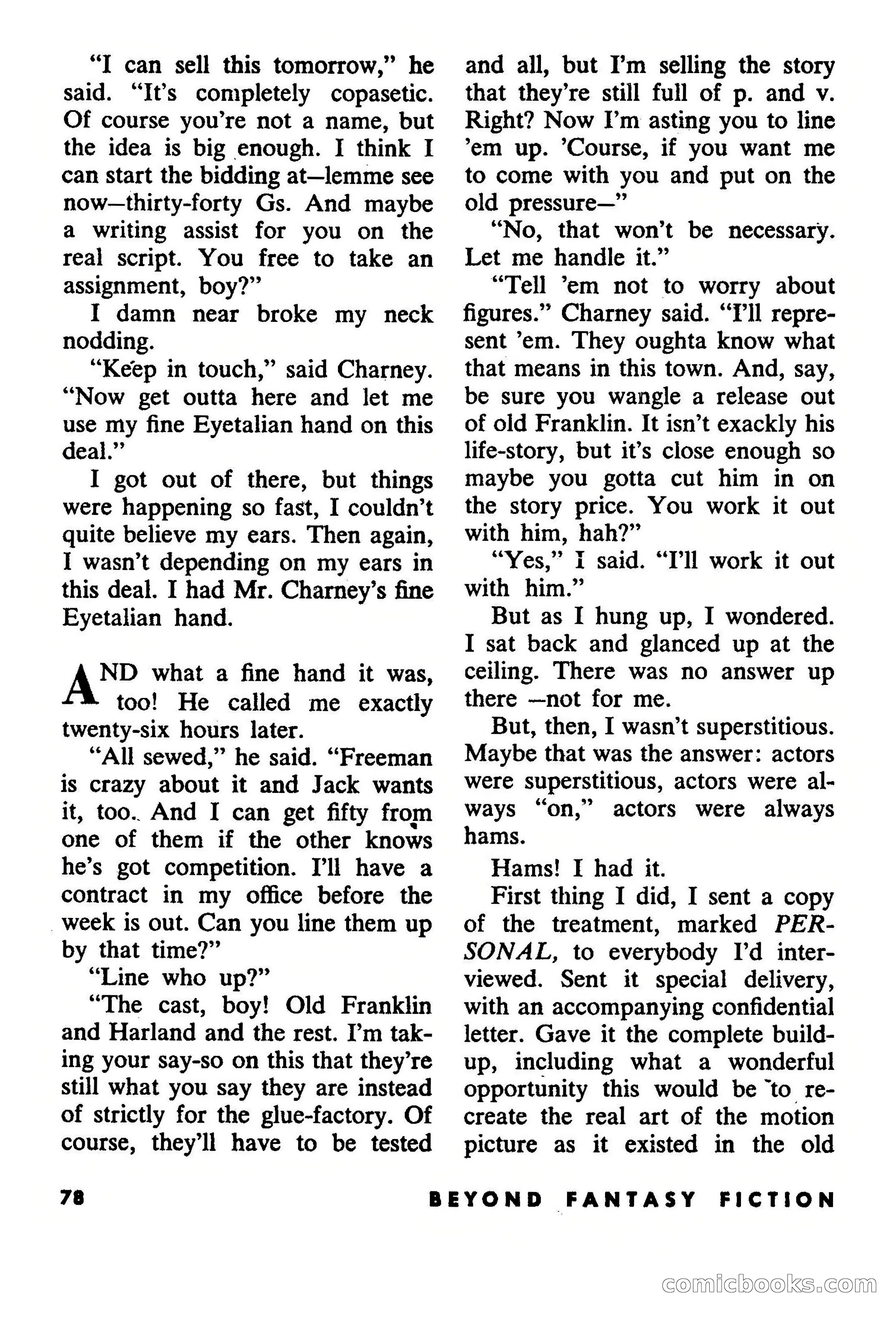 Beyond Fantasy Fiction, September 1953 — page 80 of 164