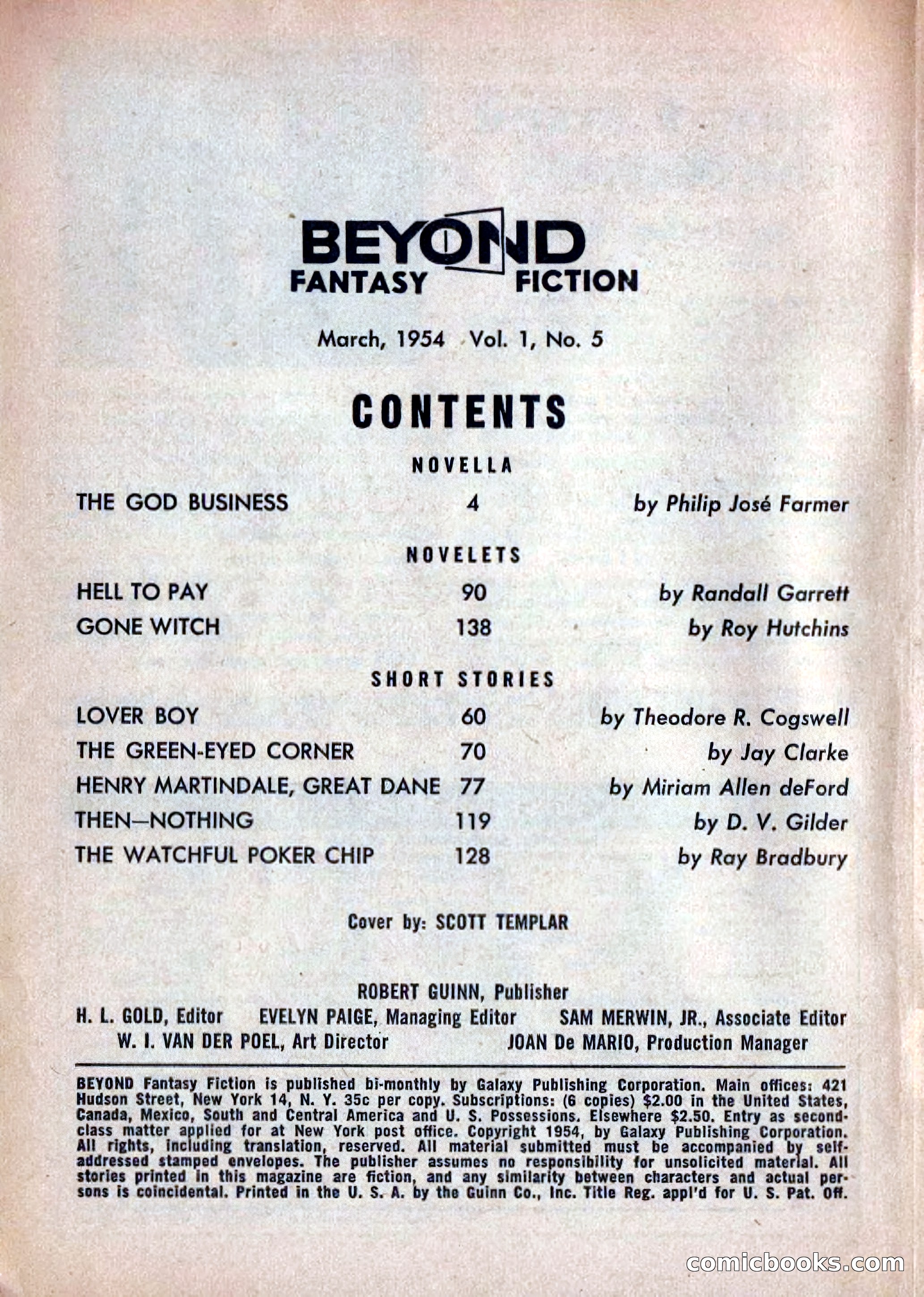 Beyond Fantasy Fiction, Volume 1, Number 5 — page 5 of 164