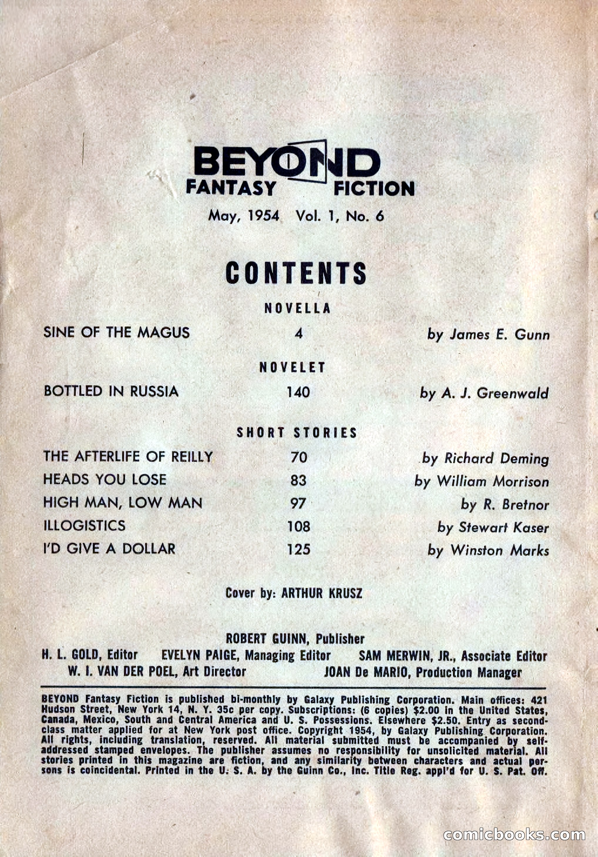 Beyond Fantasy Fiction, Vol. 1, No. 6 — page 5 of 164