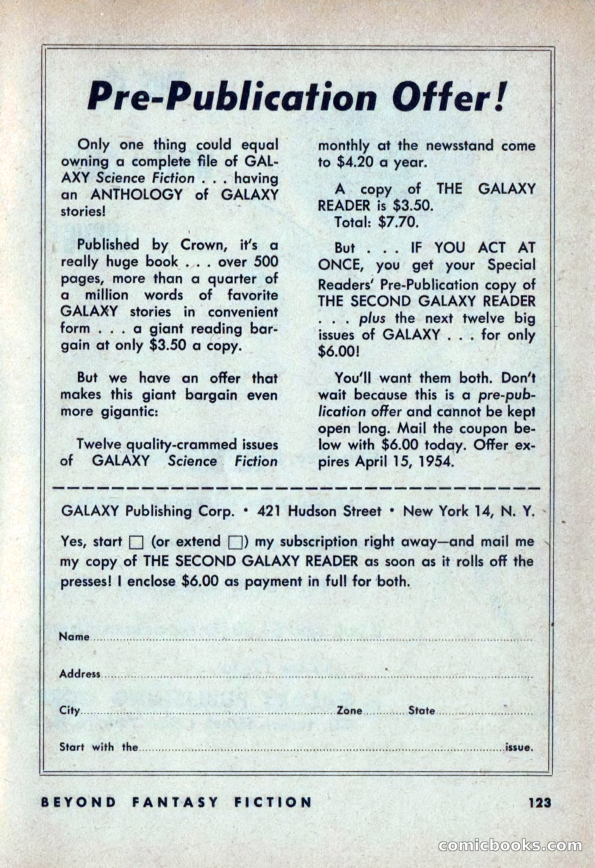 Beyond Fantasy Fiction, Vol. 1, No. 6 — page 126 of 164