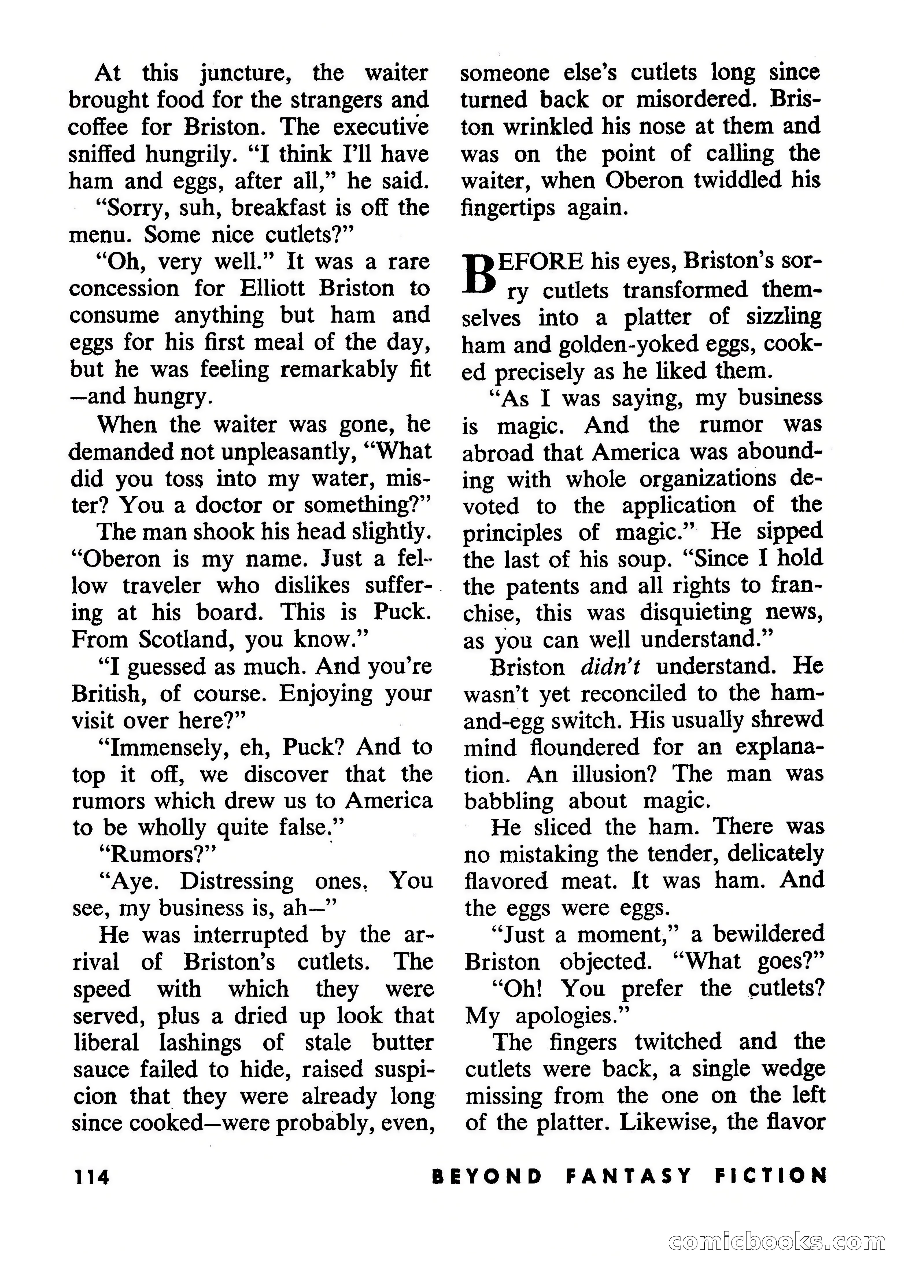 Beyond Fantasy Fiction, July 1954 — page 116 of 164