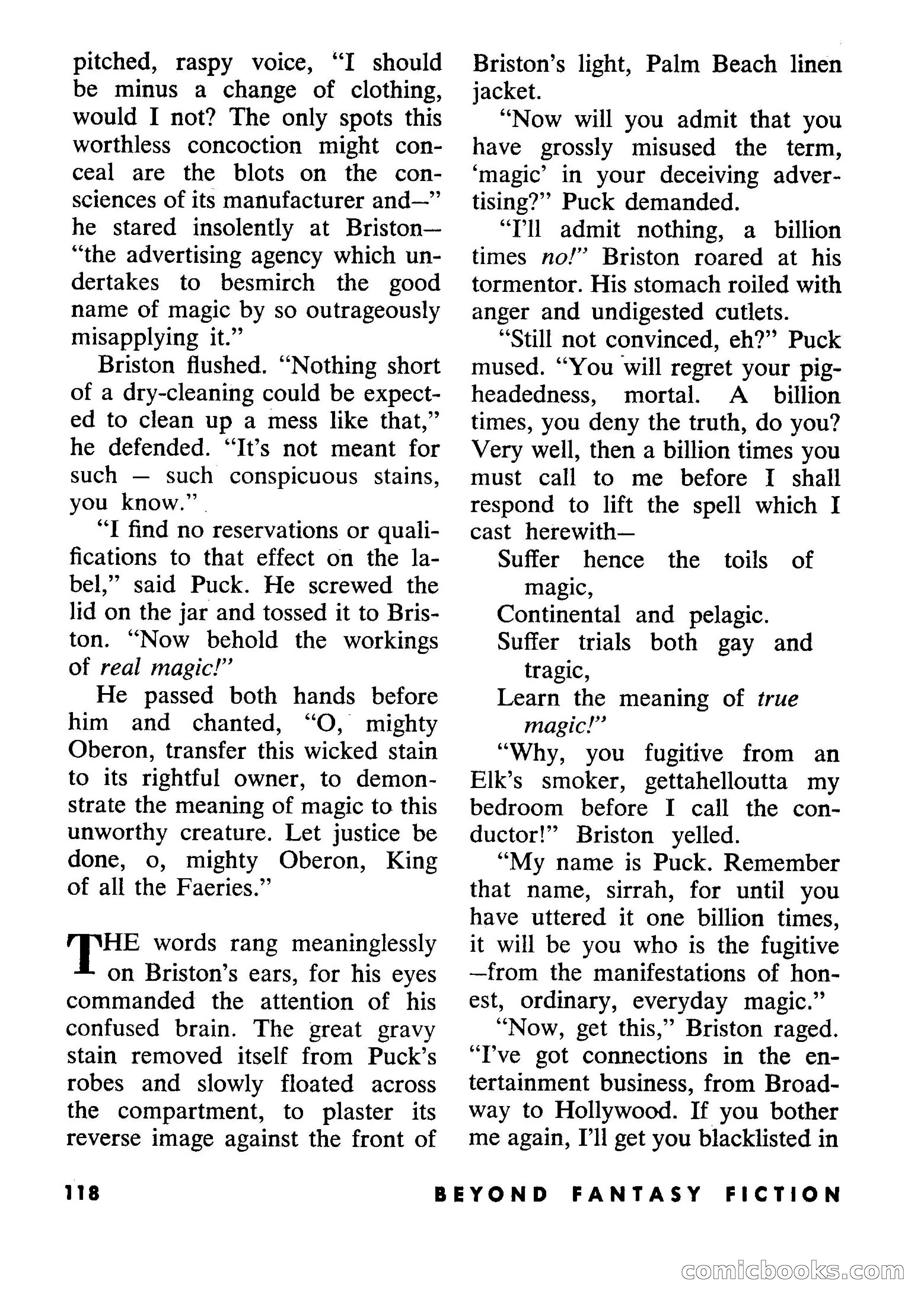 Beyond Fantasy Fiction, July 1954 — page 120 of 164