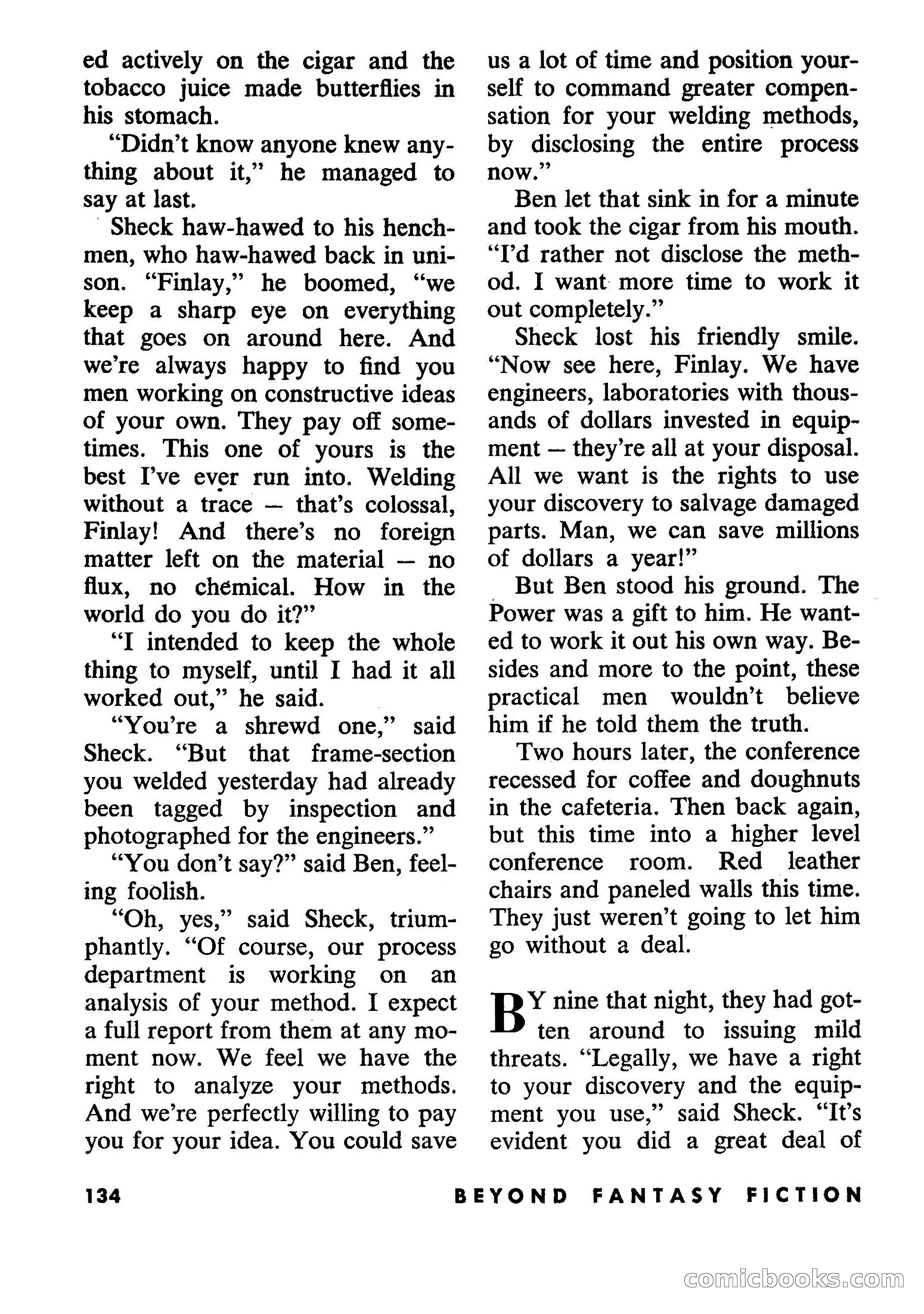 Beyond Fantasy Fiction, July 1954 — page 136 of 164