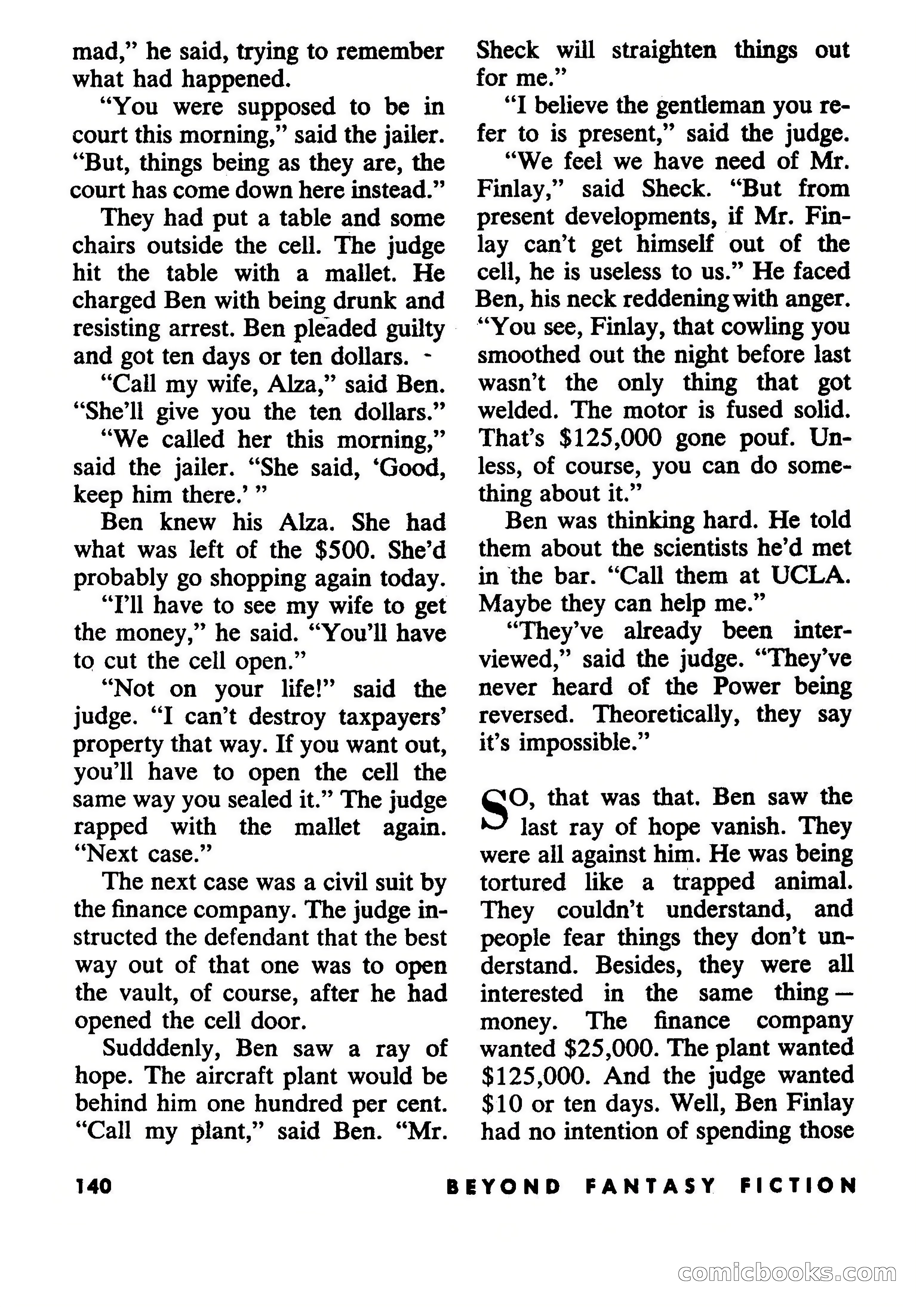 Beyond Fantasy Fiction, July 1954 — page 142 of 164