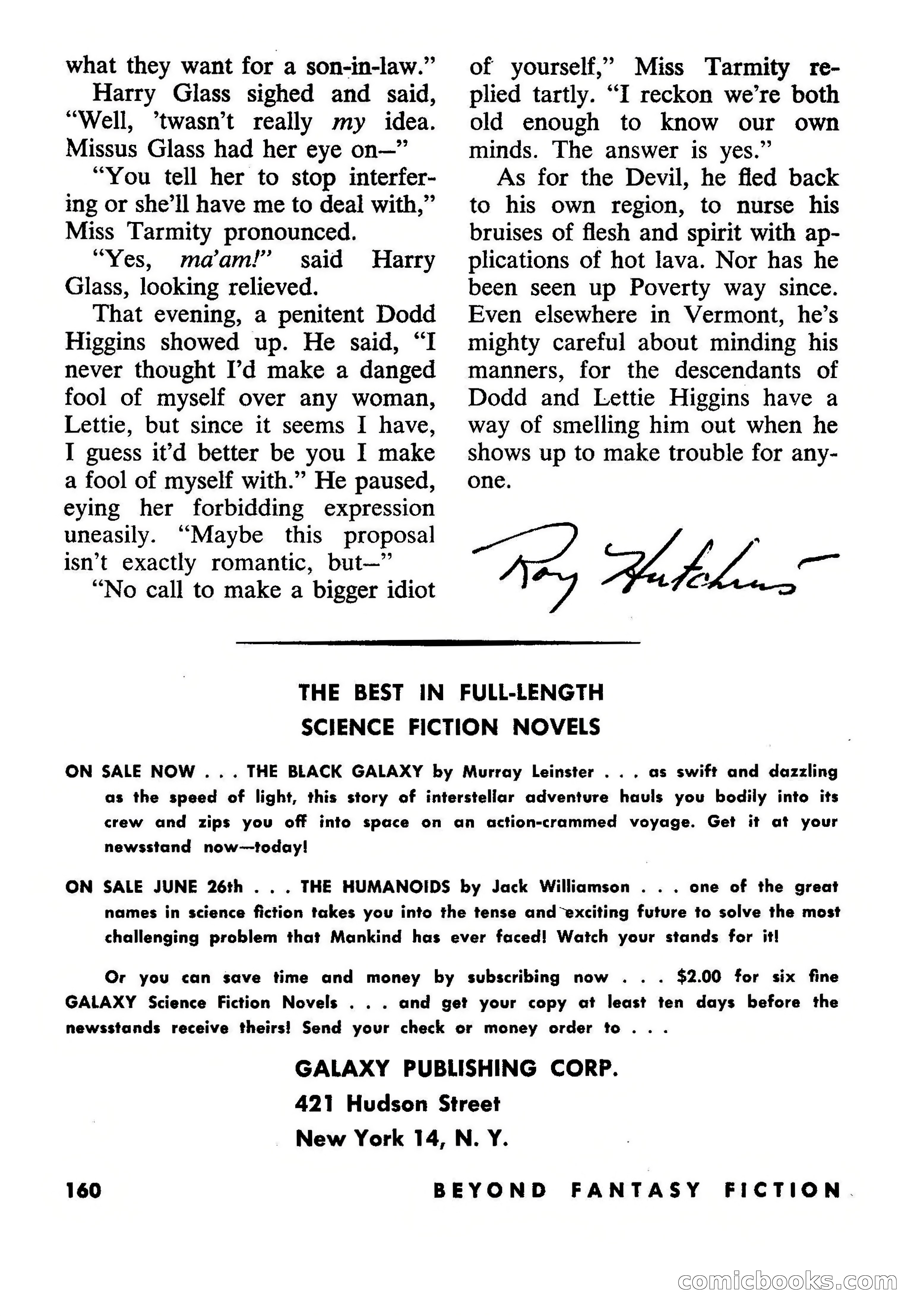 Beyond Fantasy Fiction, July 1954 — page 162 of 164