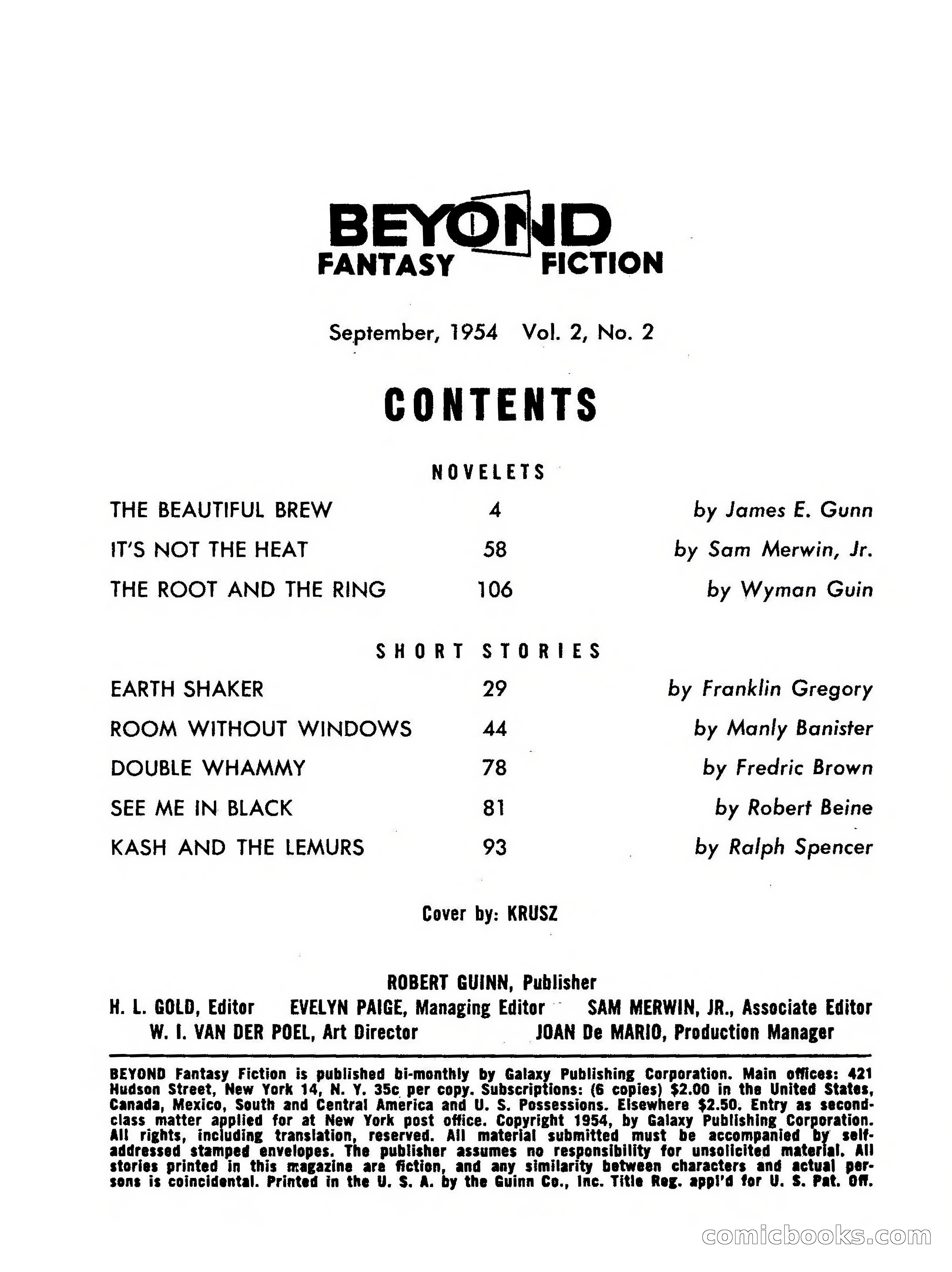 Beyond Fantasy Fiction, September 1954 — page 4 of 132