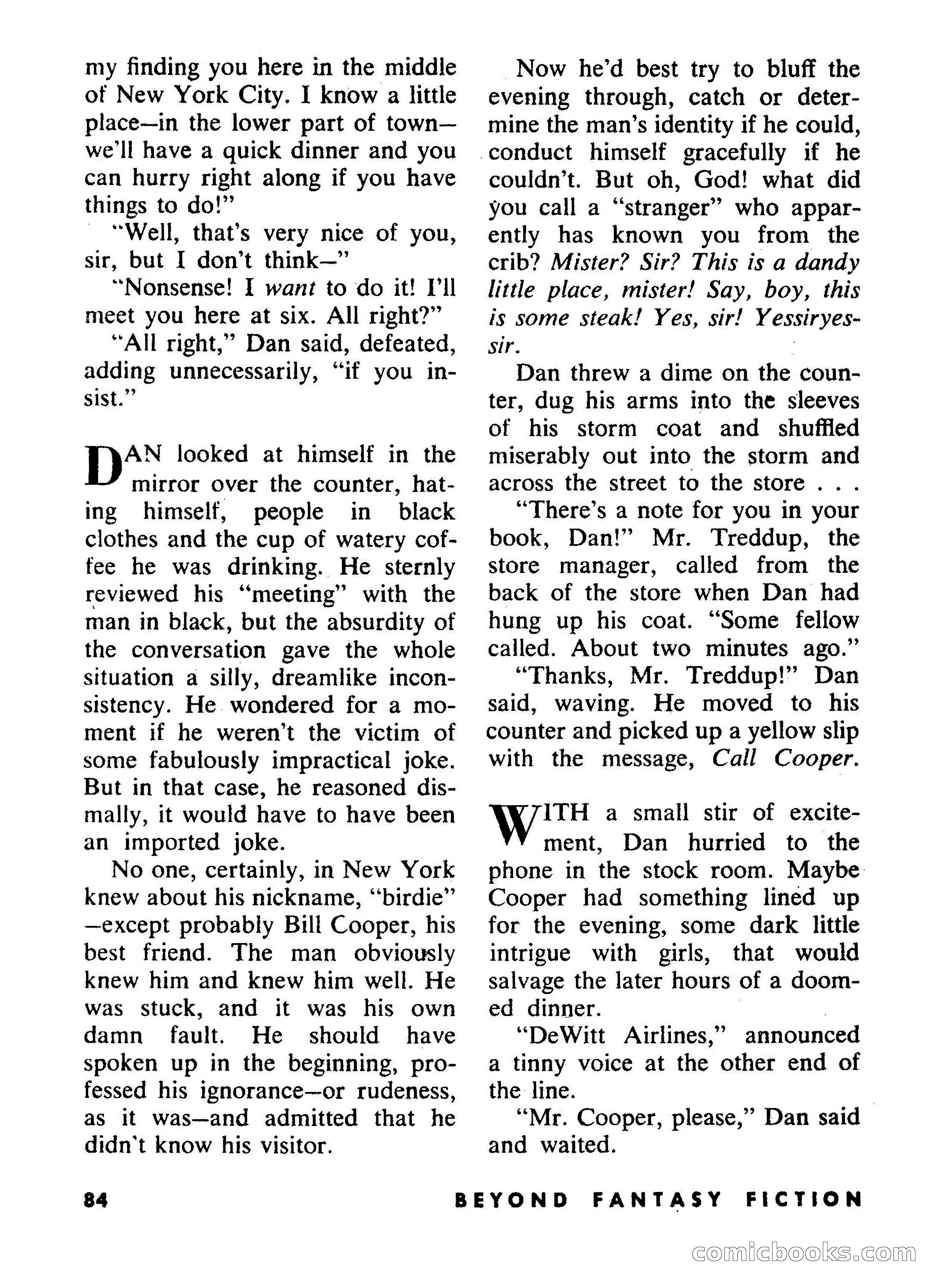 Beyond Fantasy Fiction, September 1954 — page 86 of 132