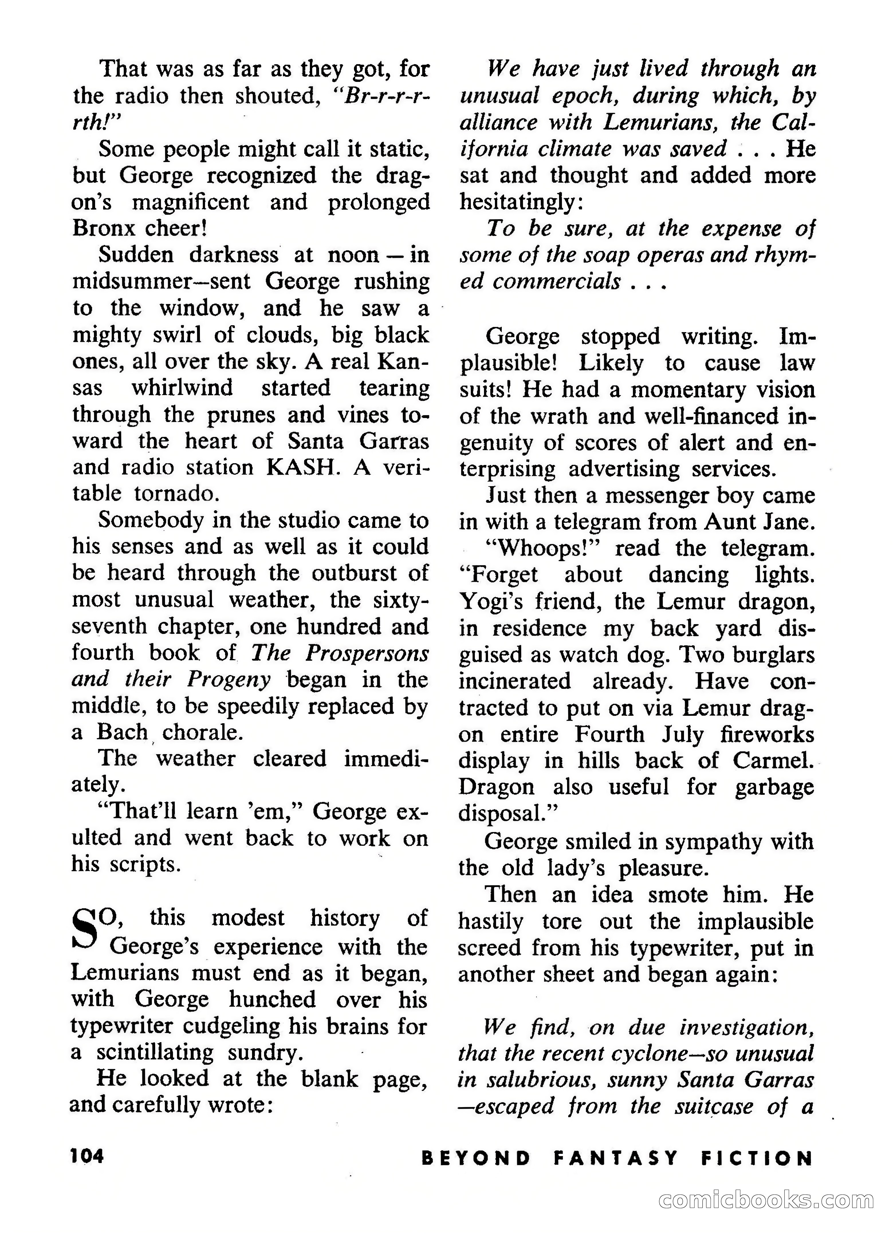 Beyond Fantasy Fiction, September 1954 — page 106 of 132