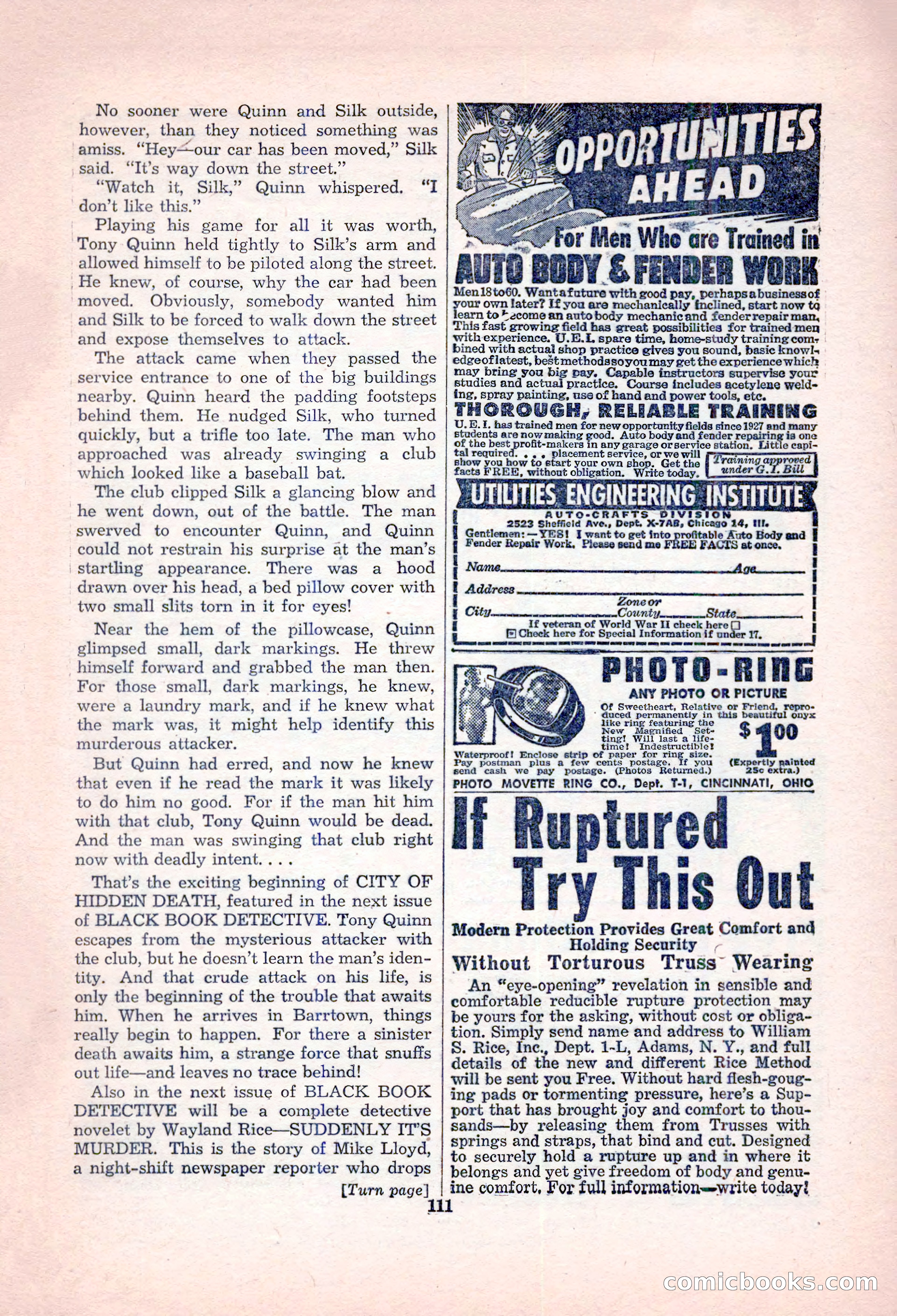 Black Book Detective, October 1947 — page 111 of 116