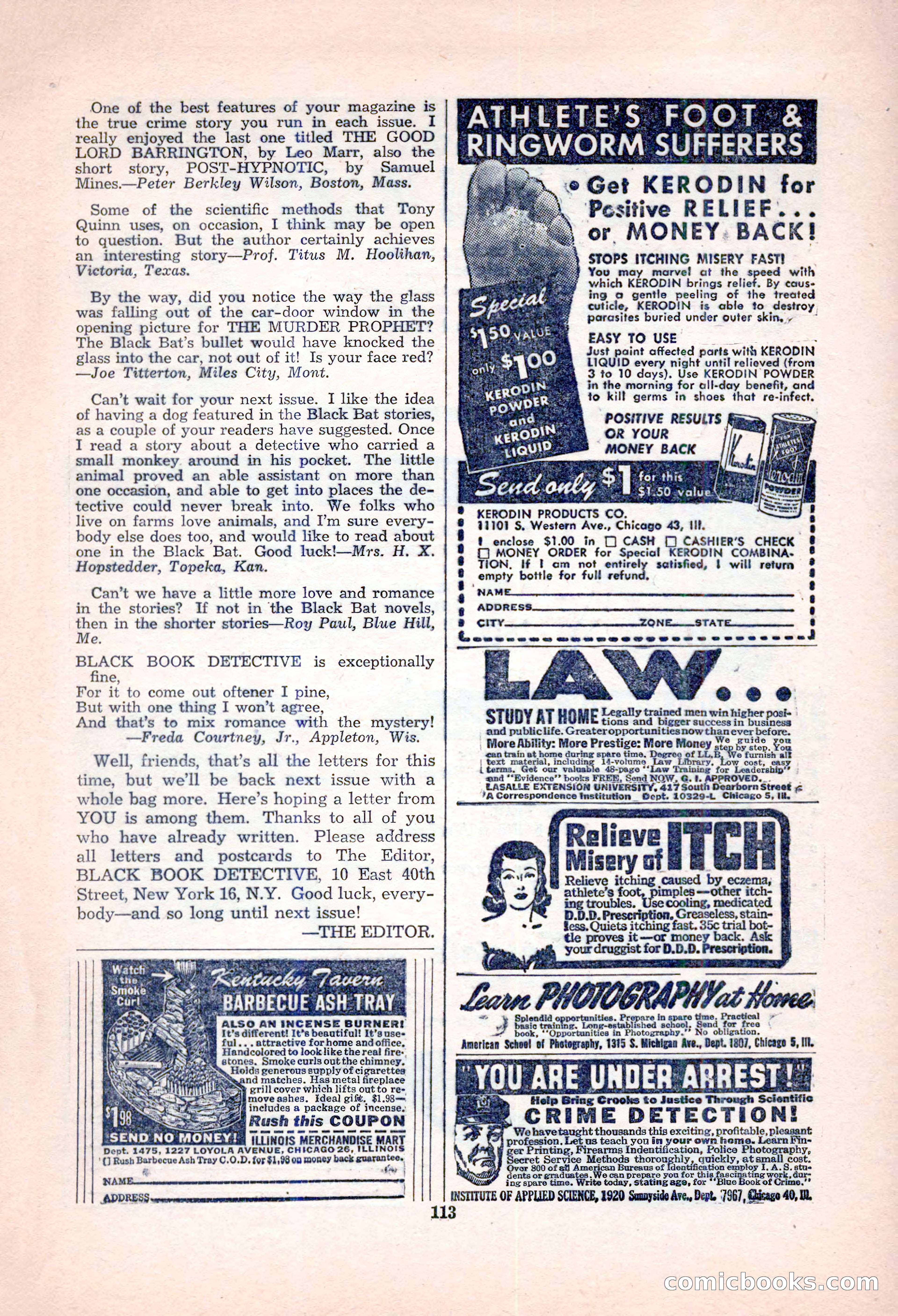Black Book Detective, October 1947 — page 113 of 116