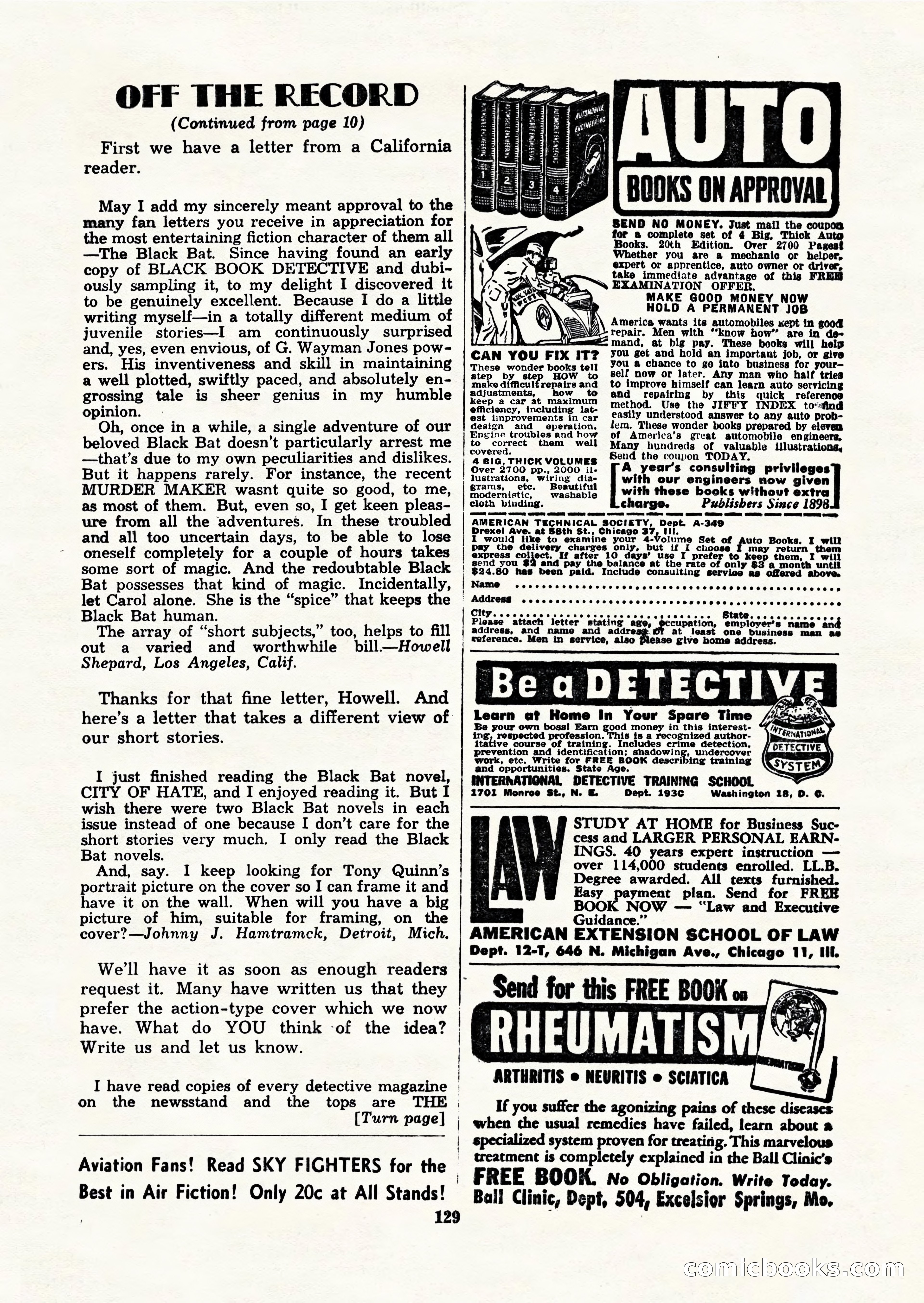 Black Book Detective, March 1949 — page 129 of 132