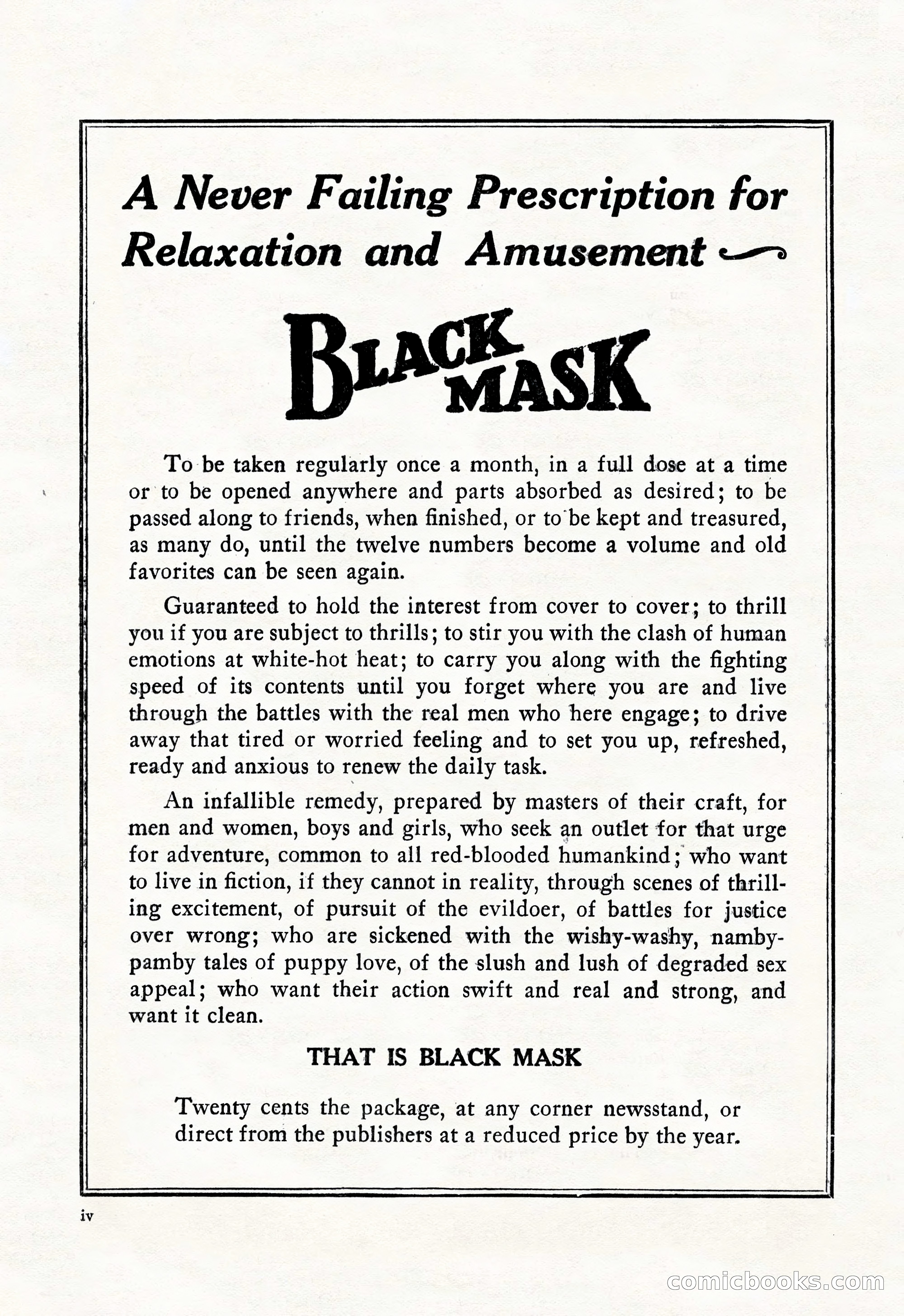 Black Mask, Vol. 11 No. 7 — page 6 of 148