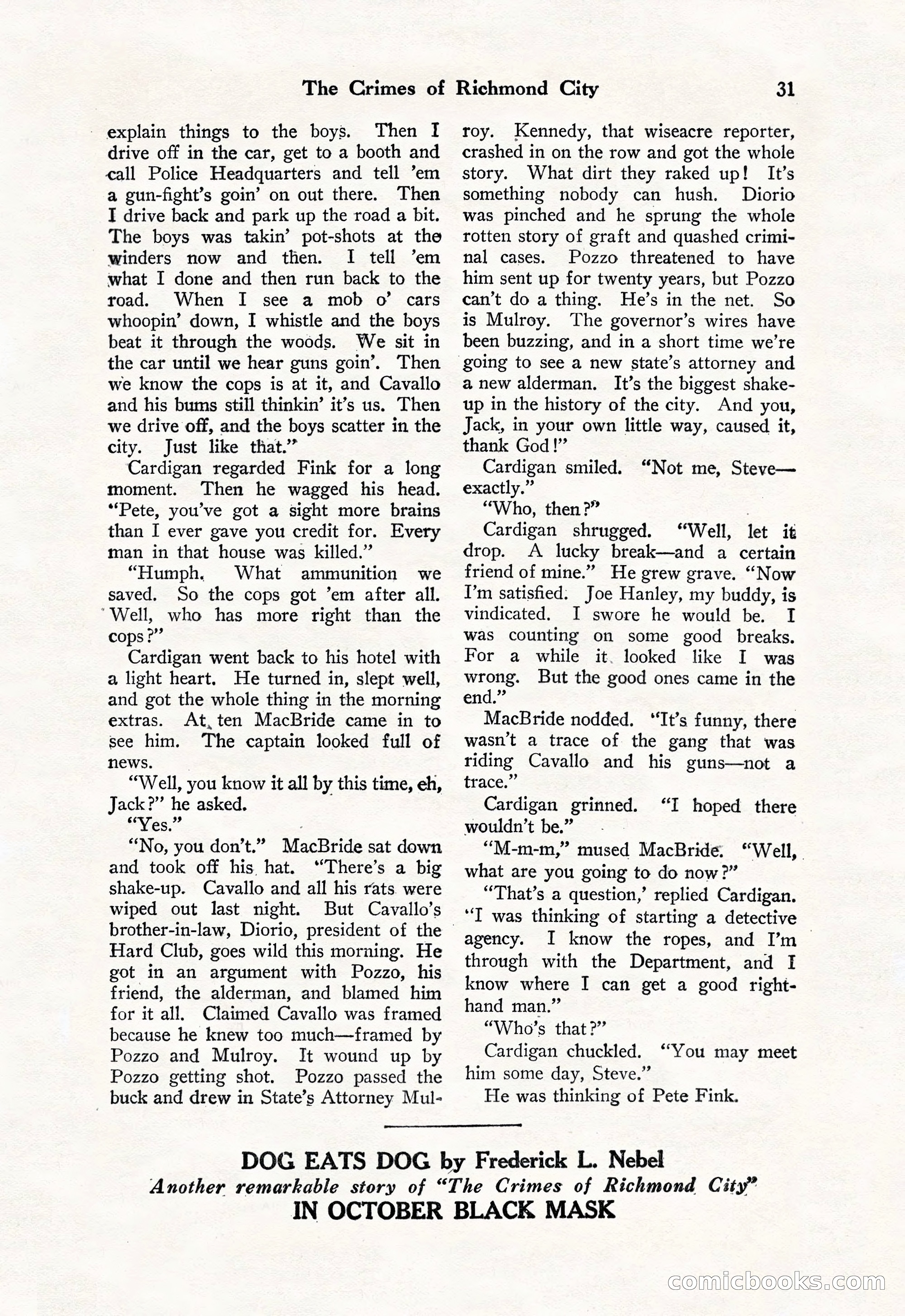 Black Mask, Vol. 11 No. 7 — page 33 of 148