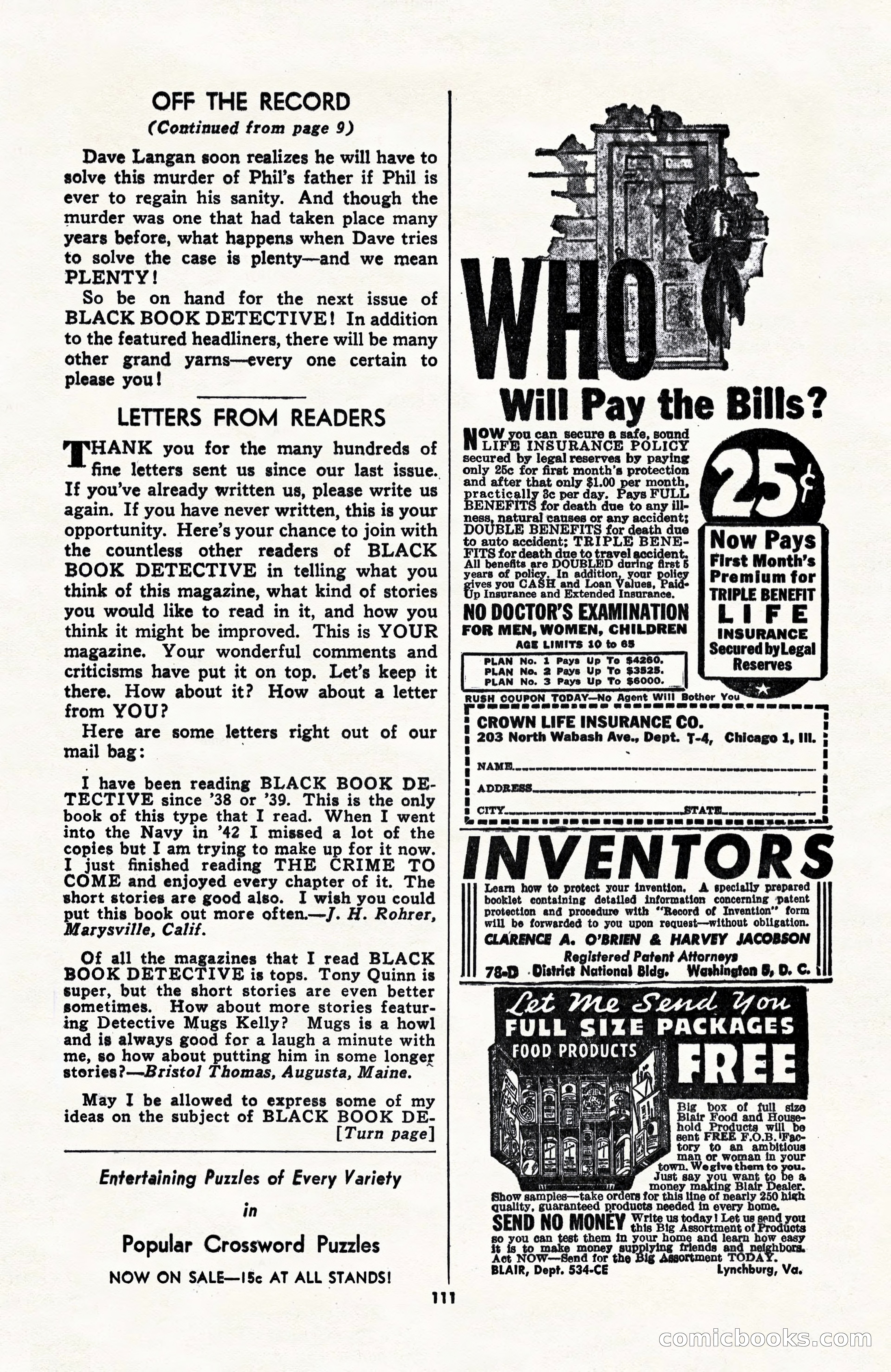 Black Book Detective, June 1947 — page 111 of 116