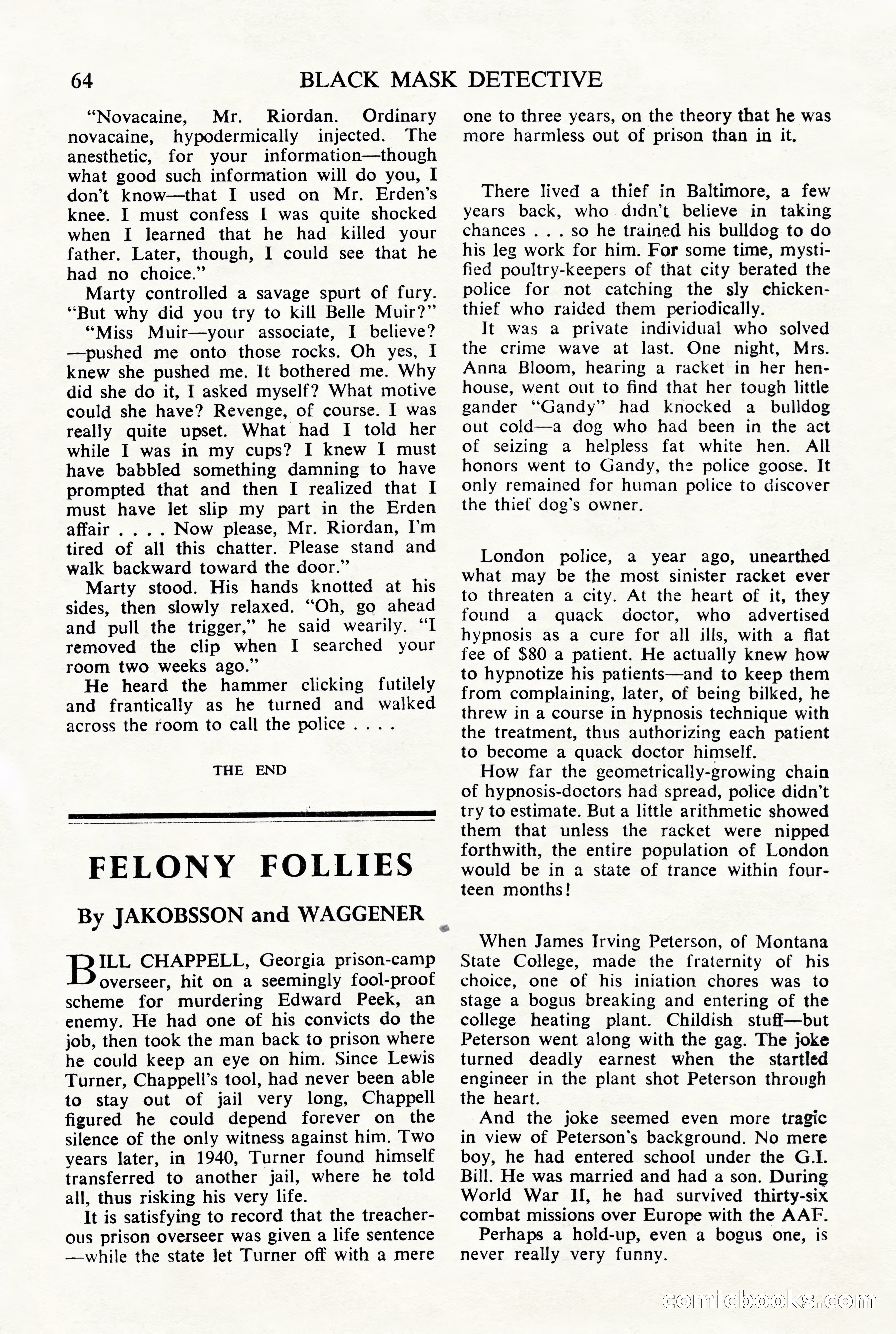 Black Mask Detective, November 1952 (British Edition) — page 66 of 68