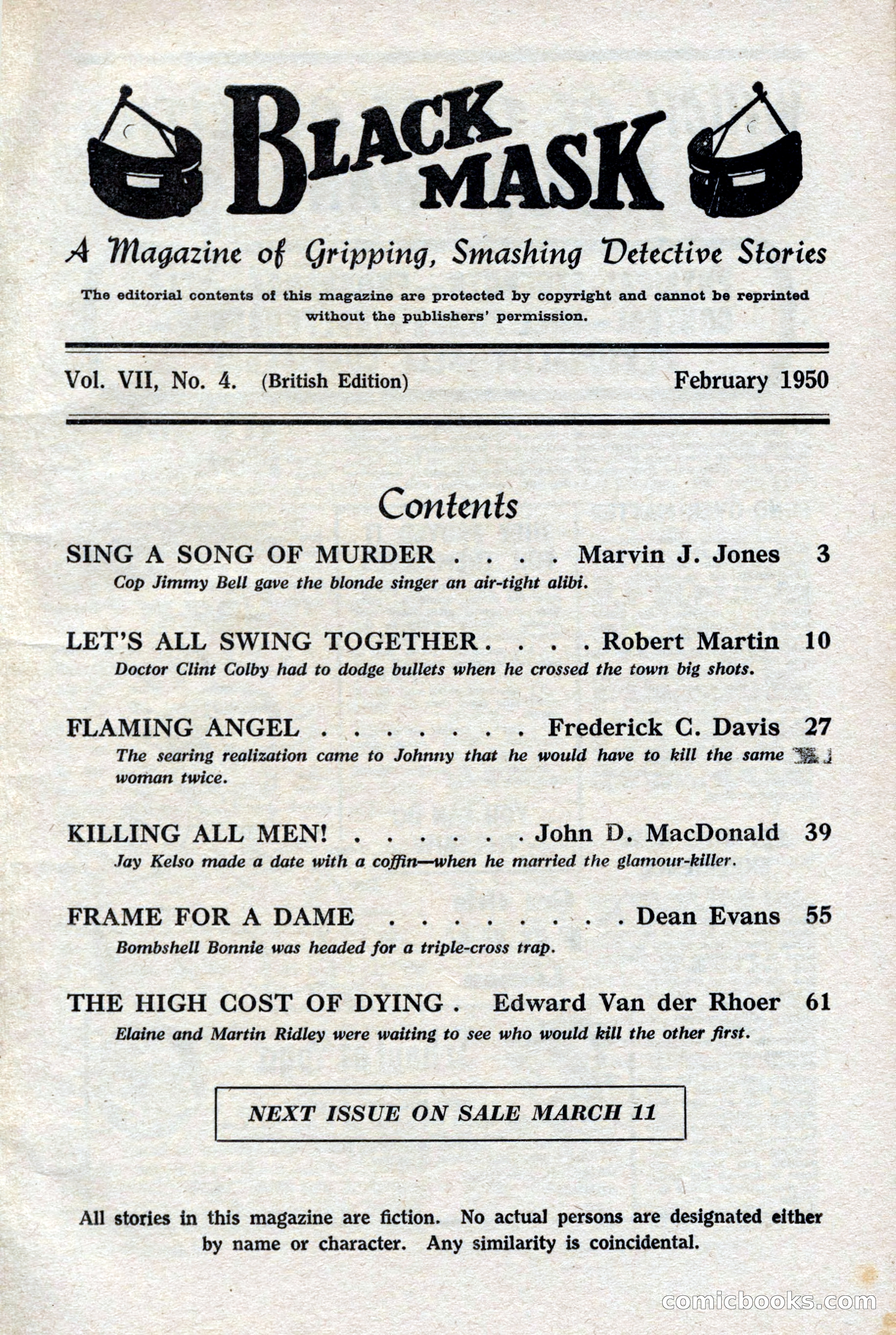 Black Mask (UK), February 1950 — page 3 of 68