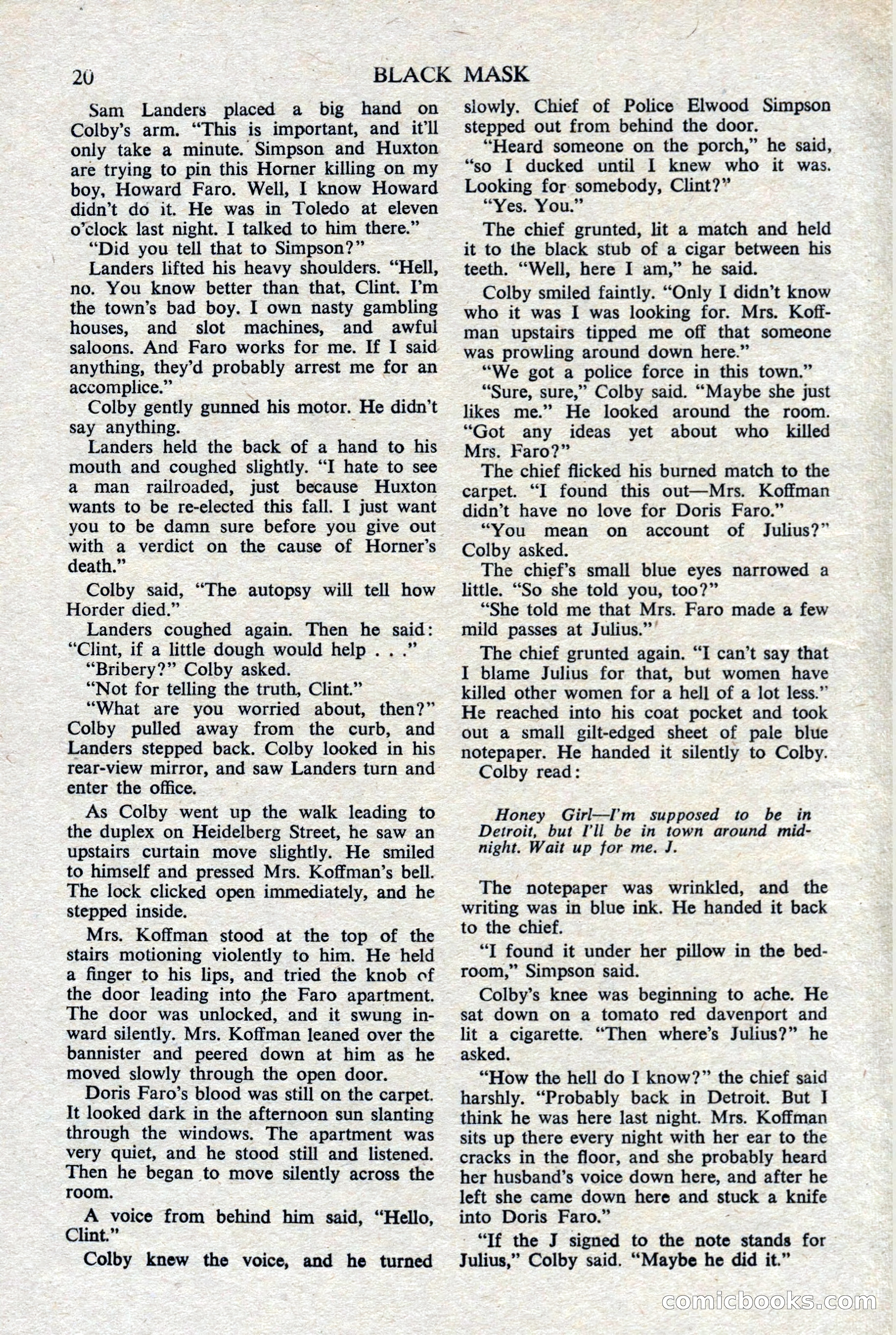 Black Mask (UK), February 1950 — page 22 of 68