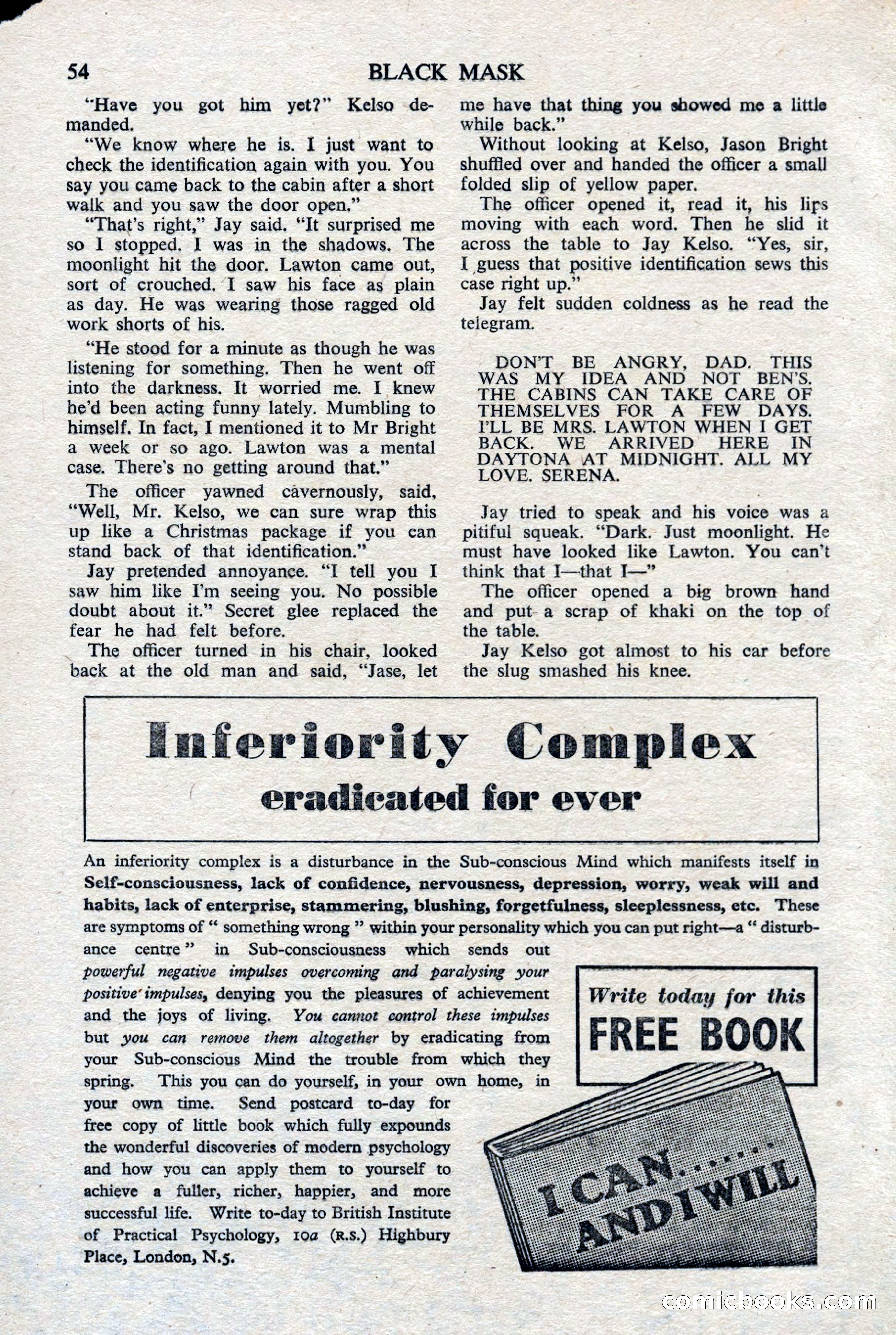 Black Mask (UK), February 1950 — page 56 of 68