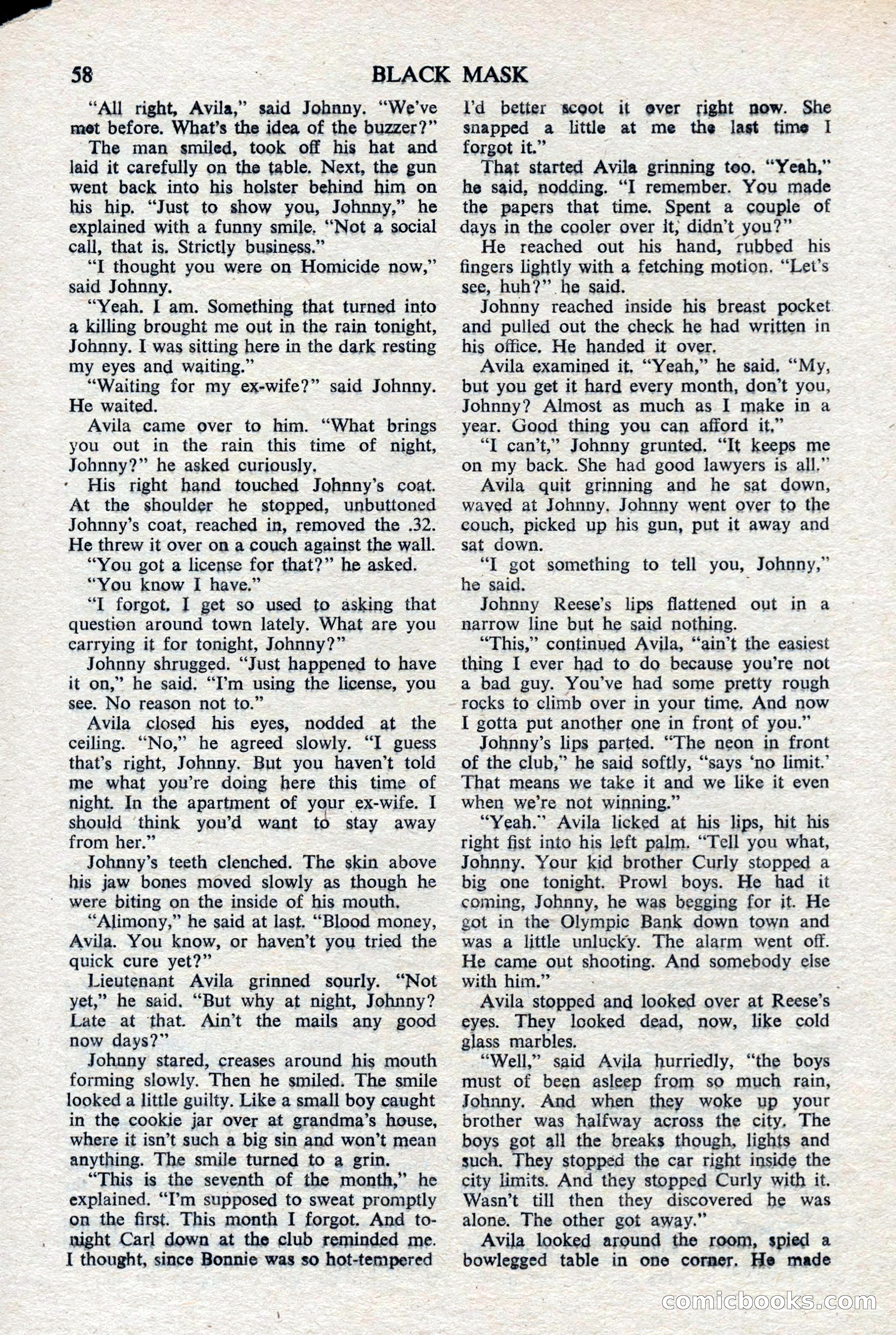 Black Mask (UK), February 1950 — page 60 of 68
