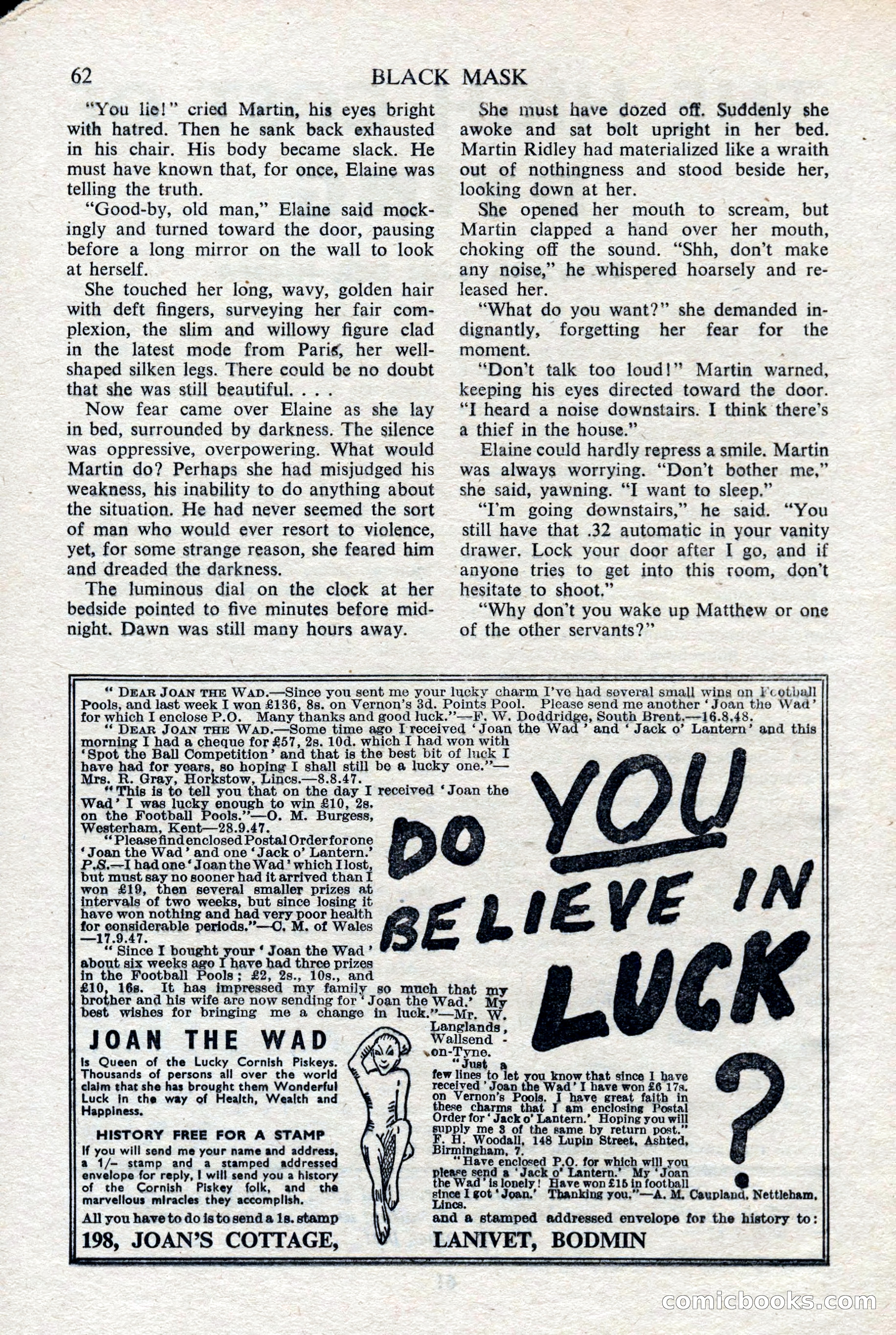 Black Mask (UK), February 1950 — page 64 of 68