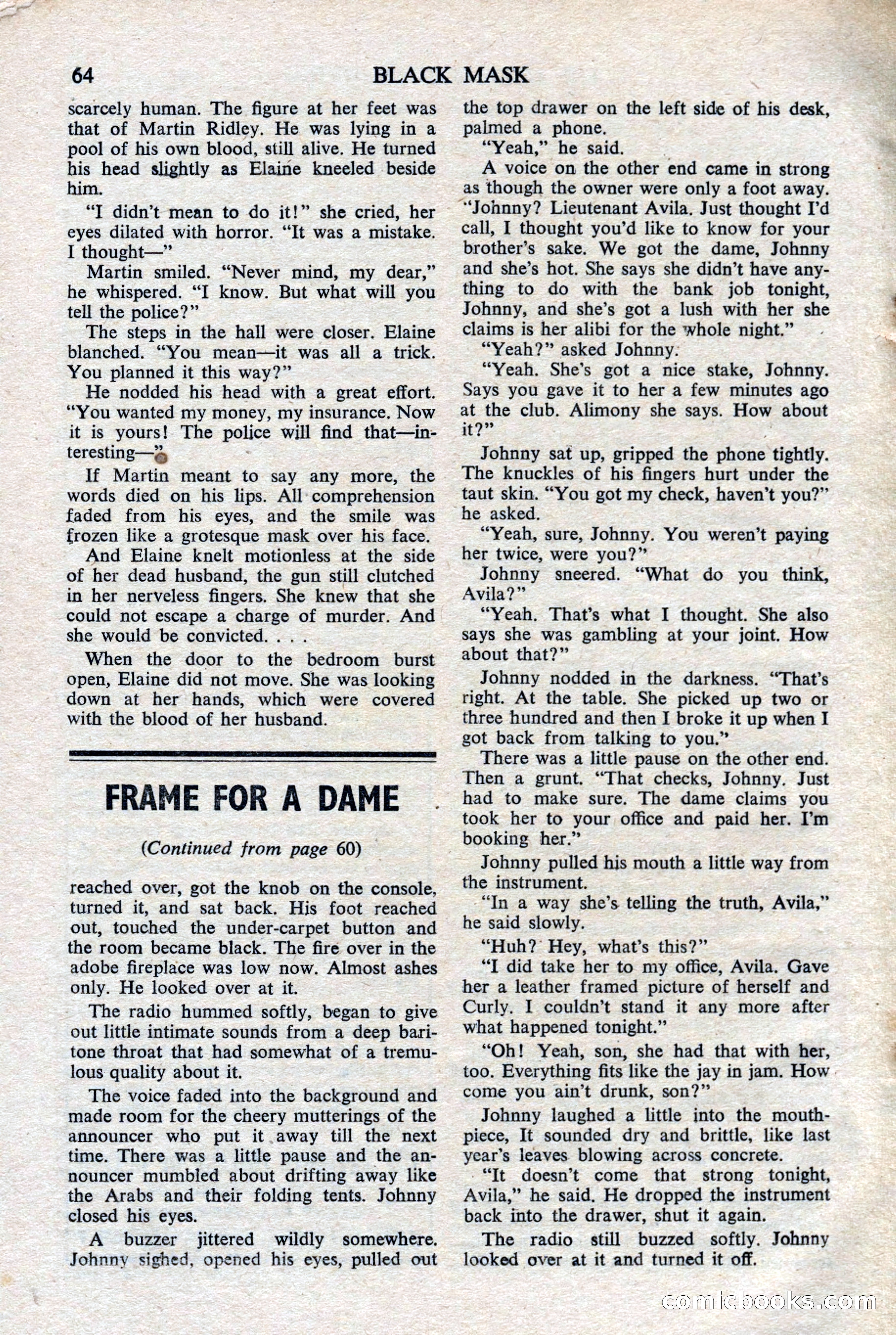 Black Mask (UK), February 1950 — page 66 of 68