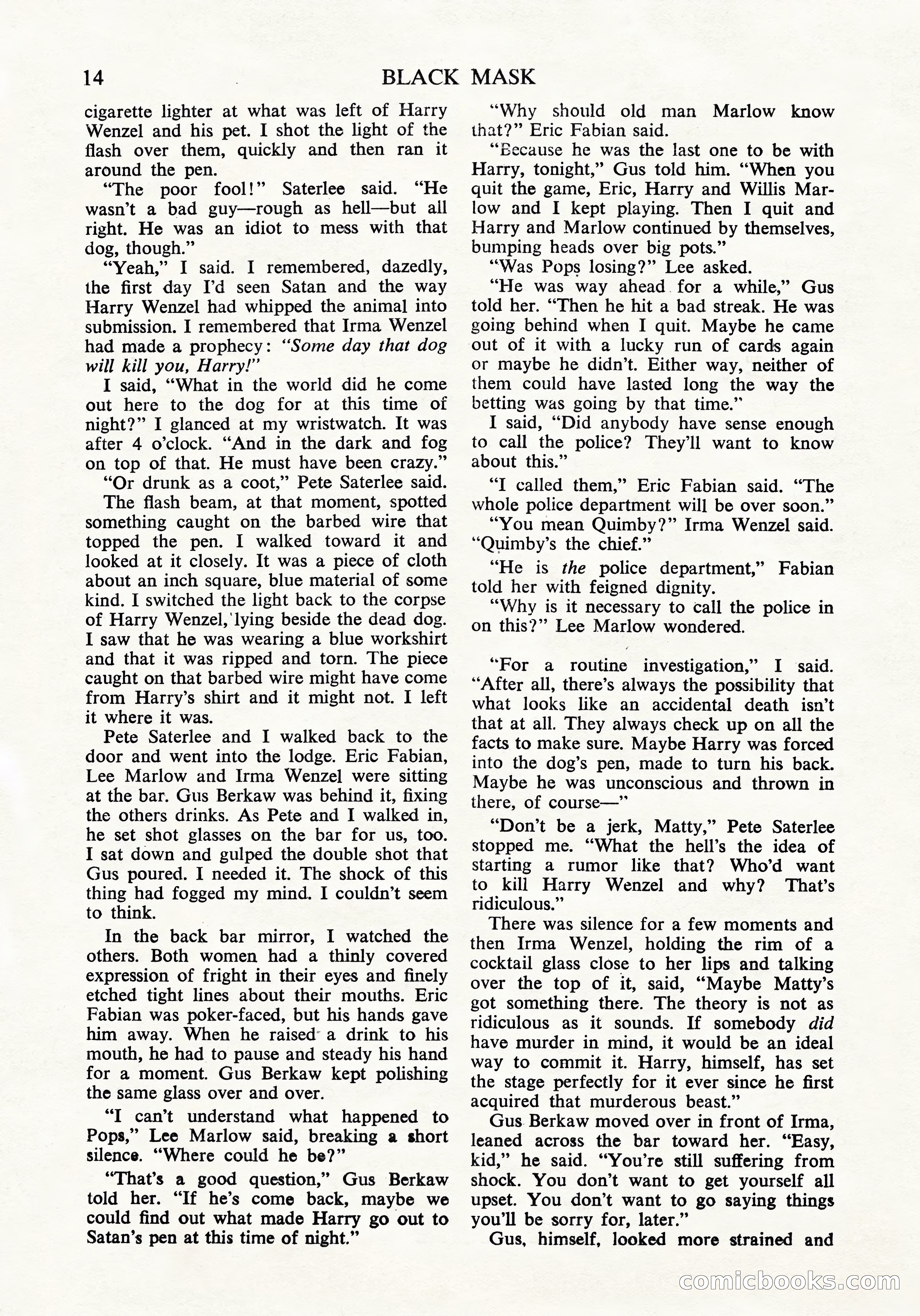 Black Mask (UK Edition), April 1950 — page 16 of 68