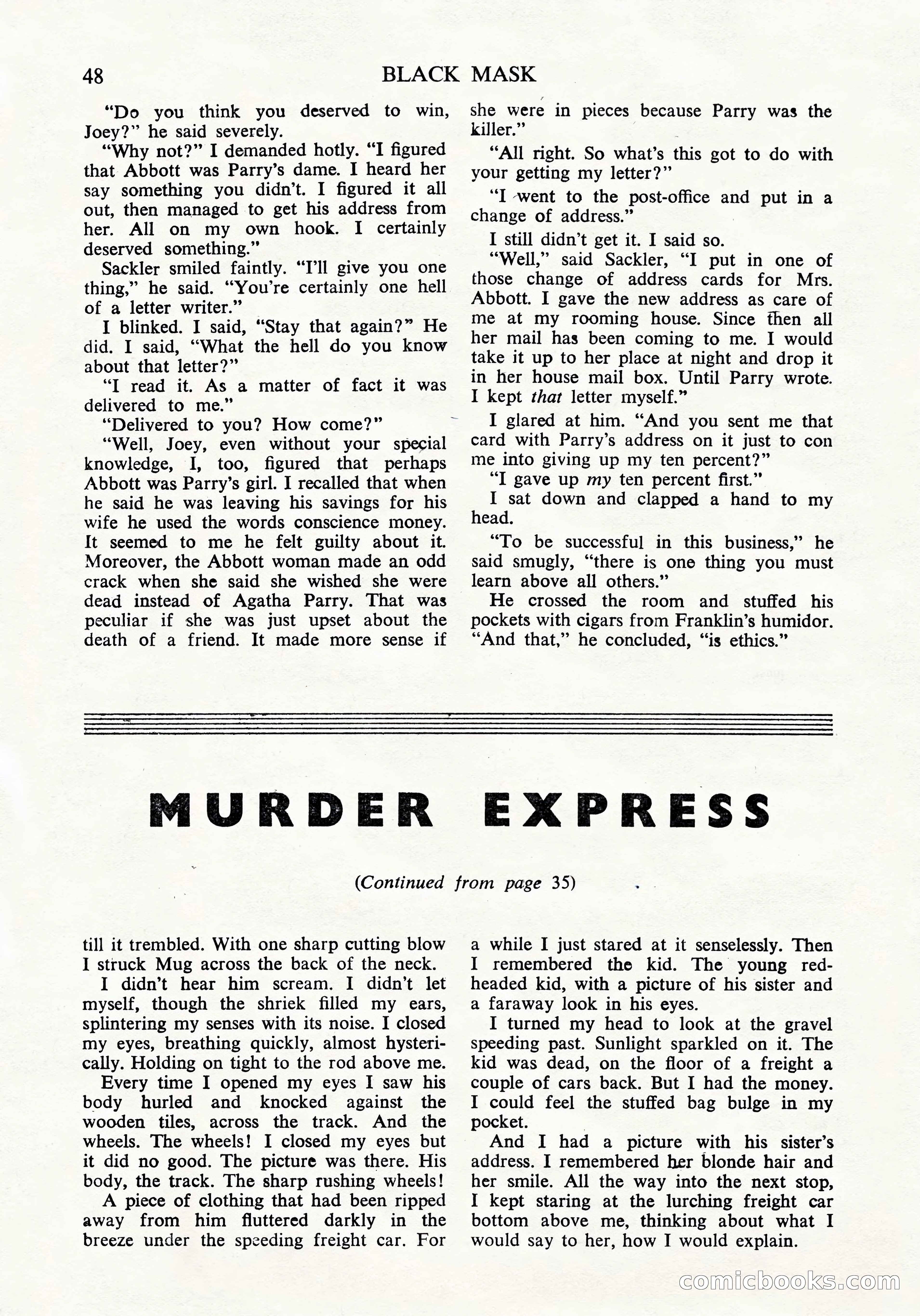 Black Mask (UK Edition), April 1950 — page 50 of 68