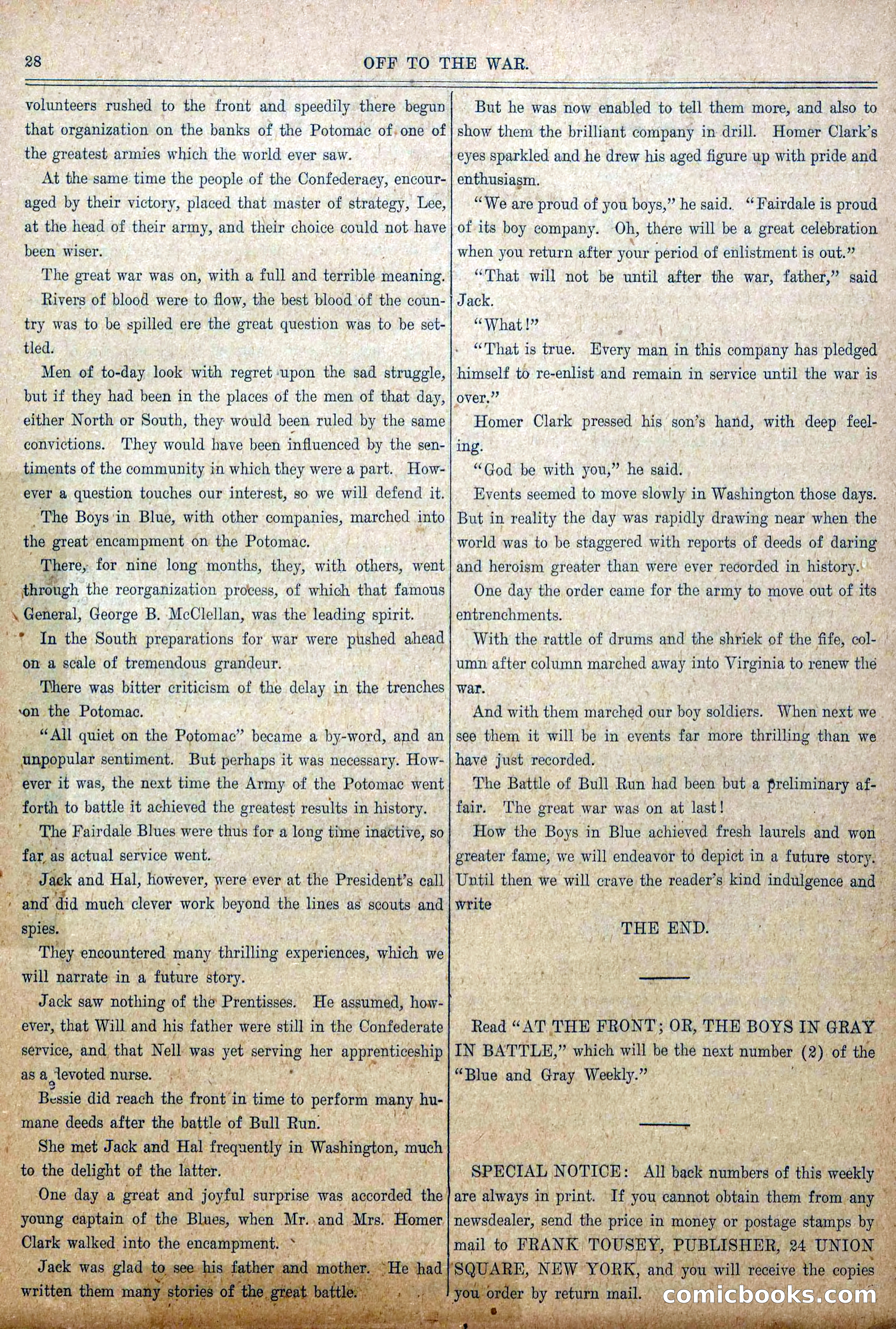 Blue and Gray Weekly, No. 1 — page 30 of 34