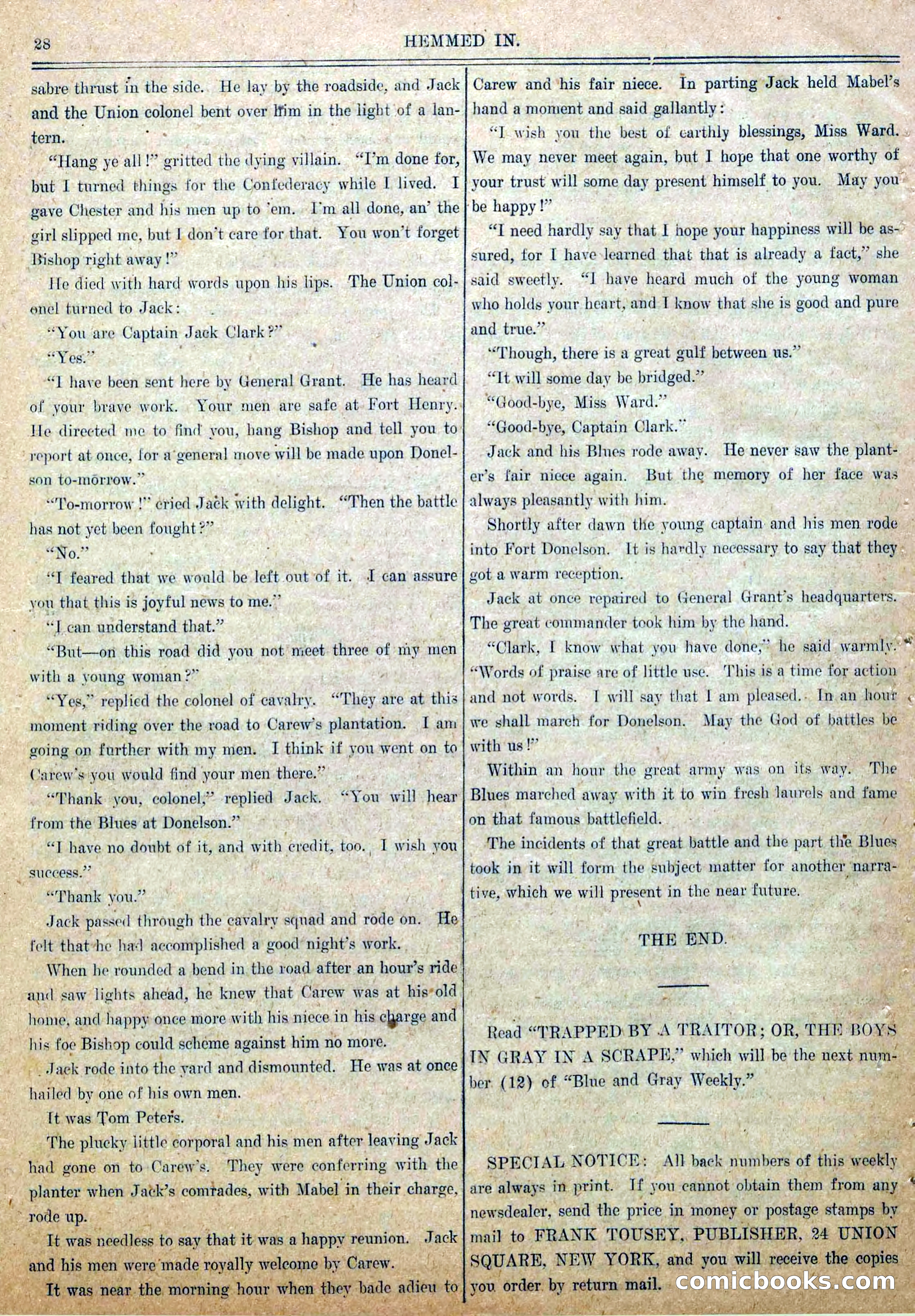 Blue and Gray Weekly, No. 11 — page 30 of 36