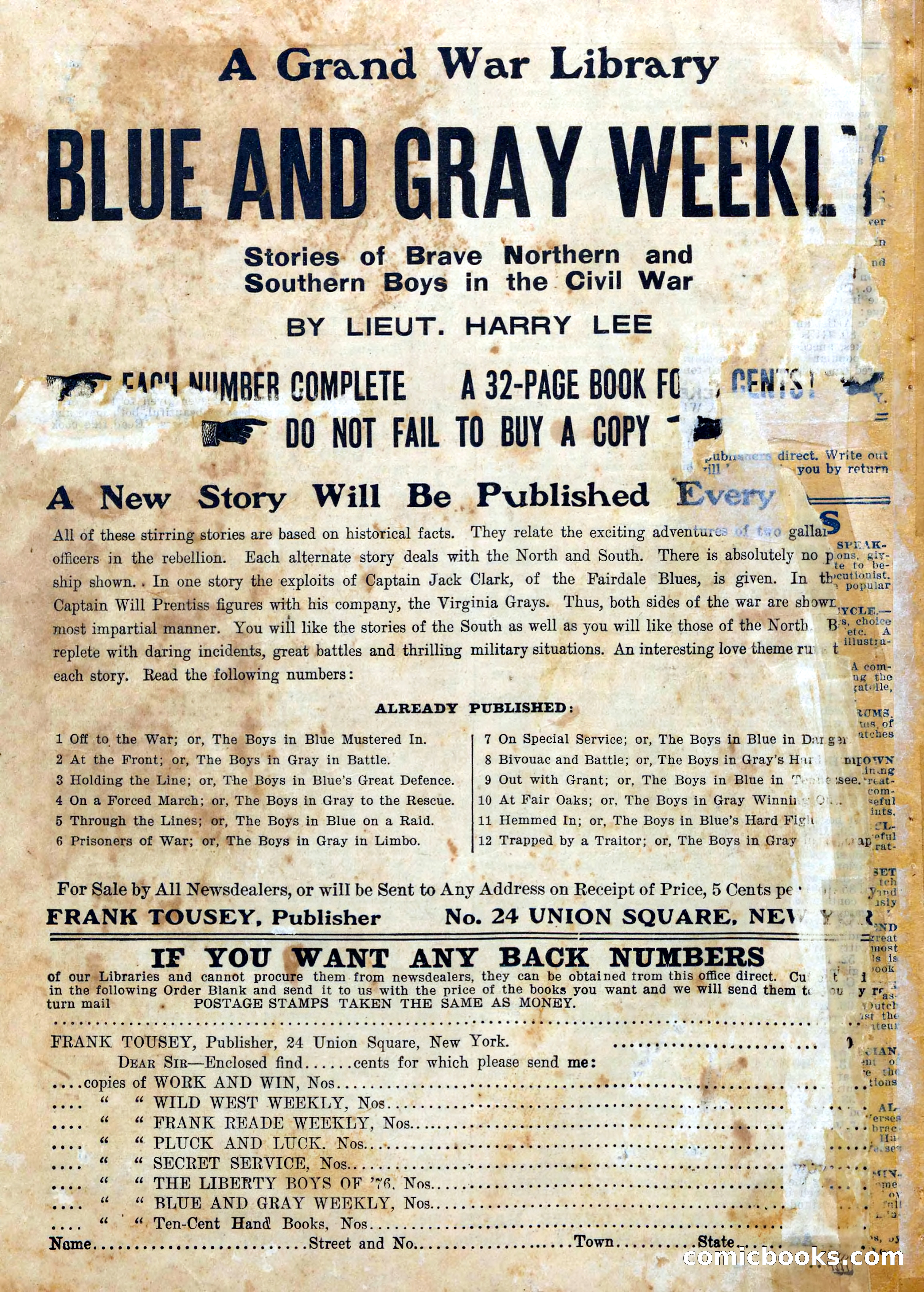 Blue and Gray Weekly, No. 11 — page 36 of 36