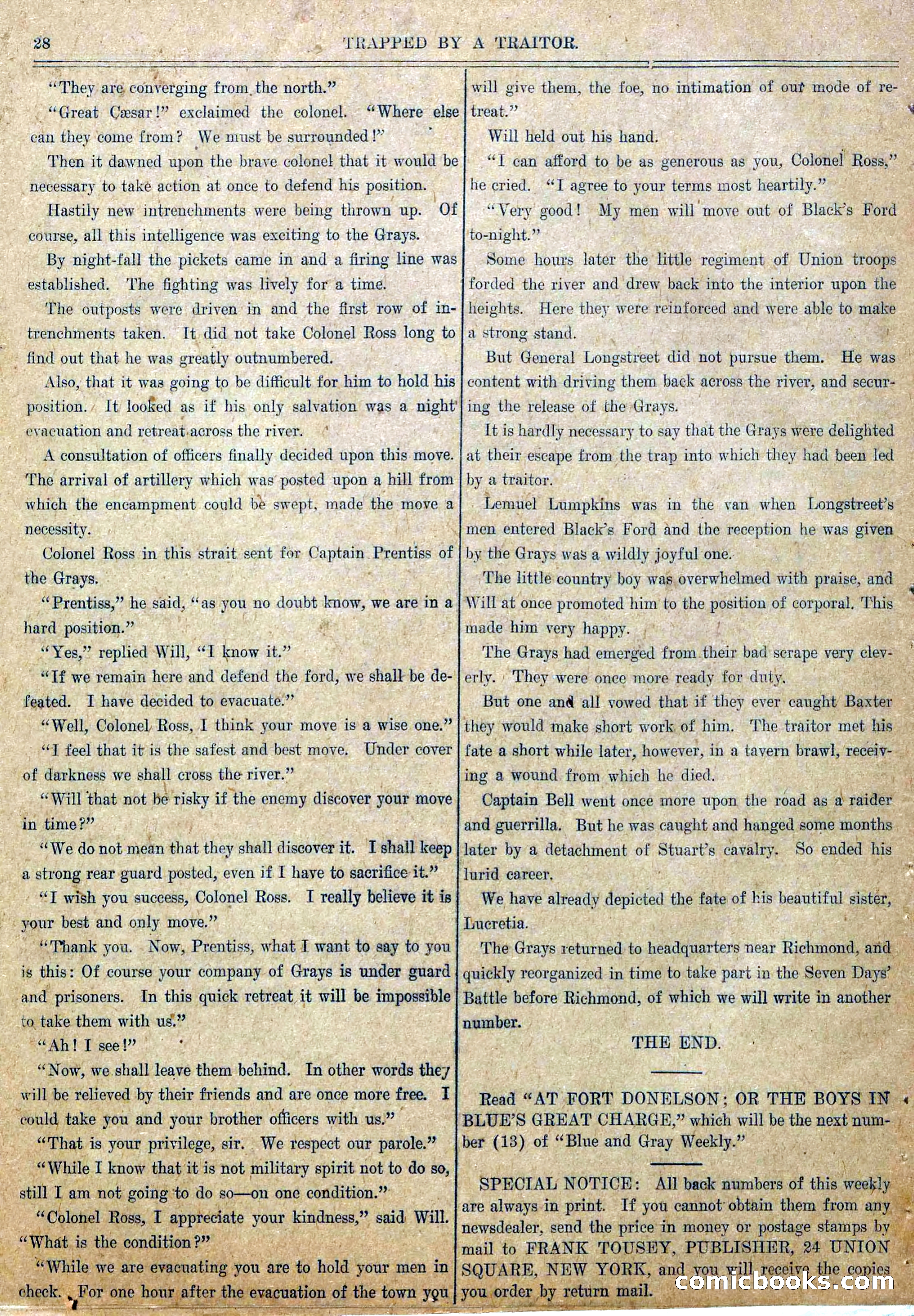 Blue and Gray Weekly, No. 12 — page 30 of 36