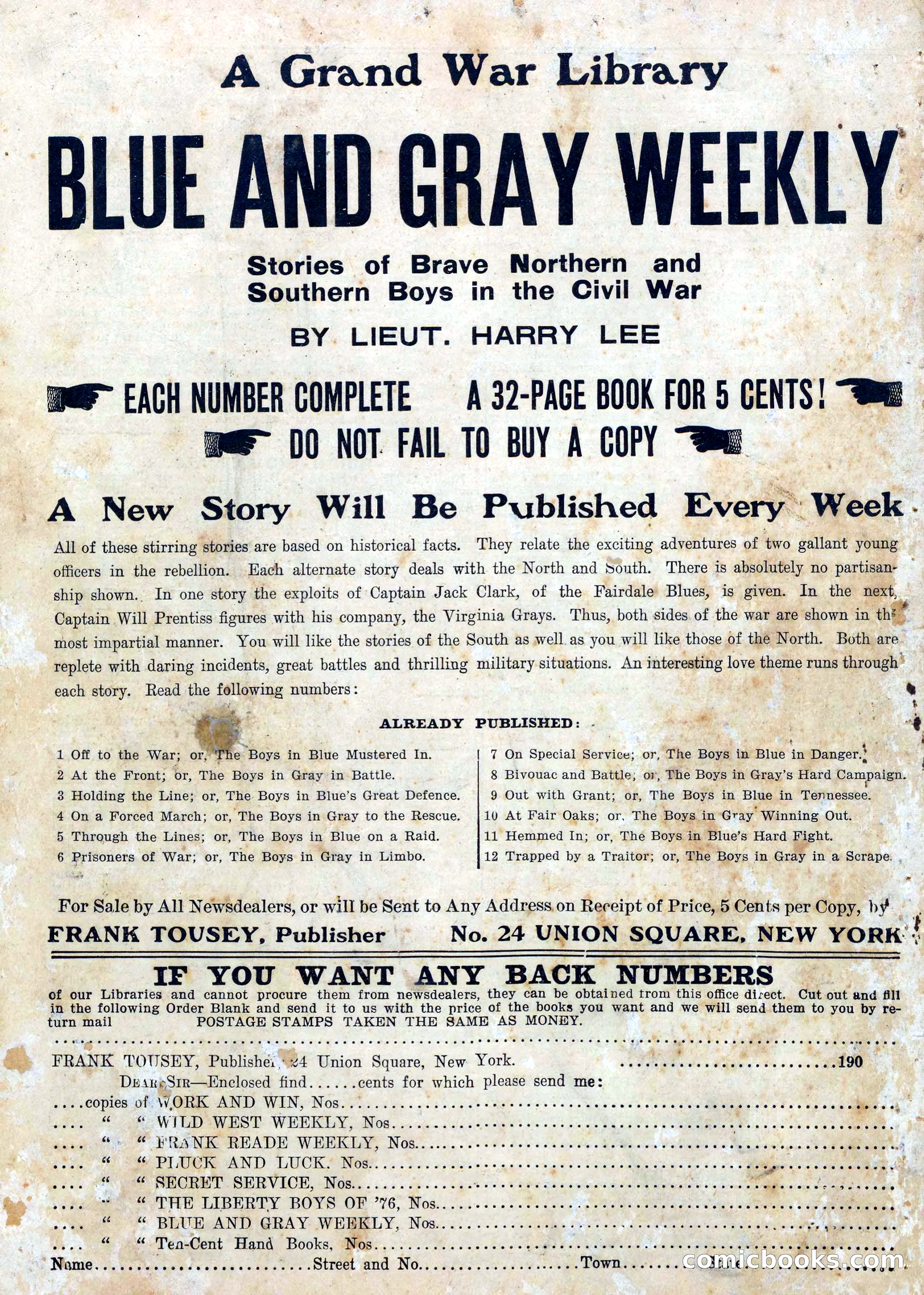Blue and Gray Weekly, No. 12 — page 36 of 36