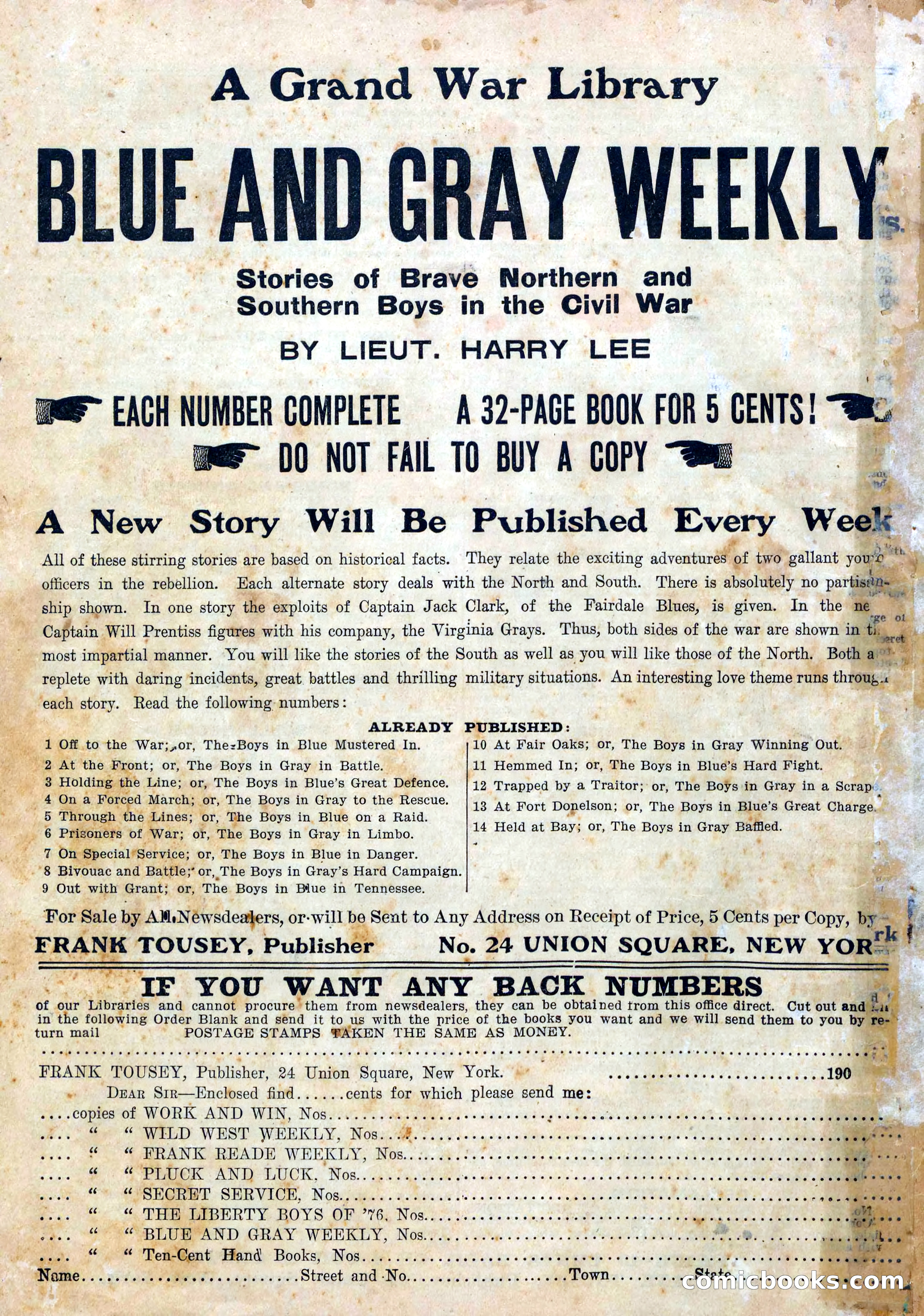 Blue and Gray Weekly, No. 14 — page 36 of 36