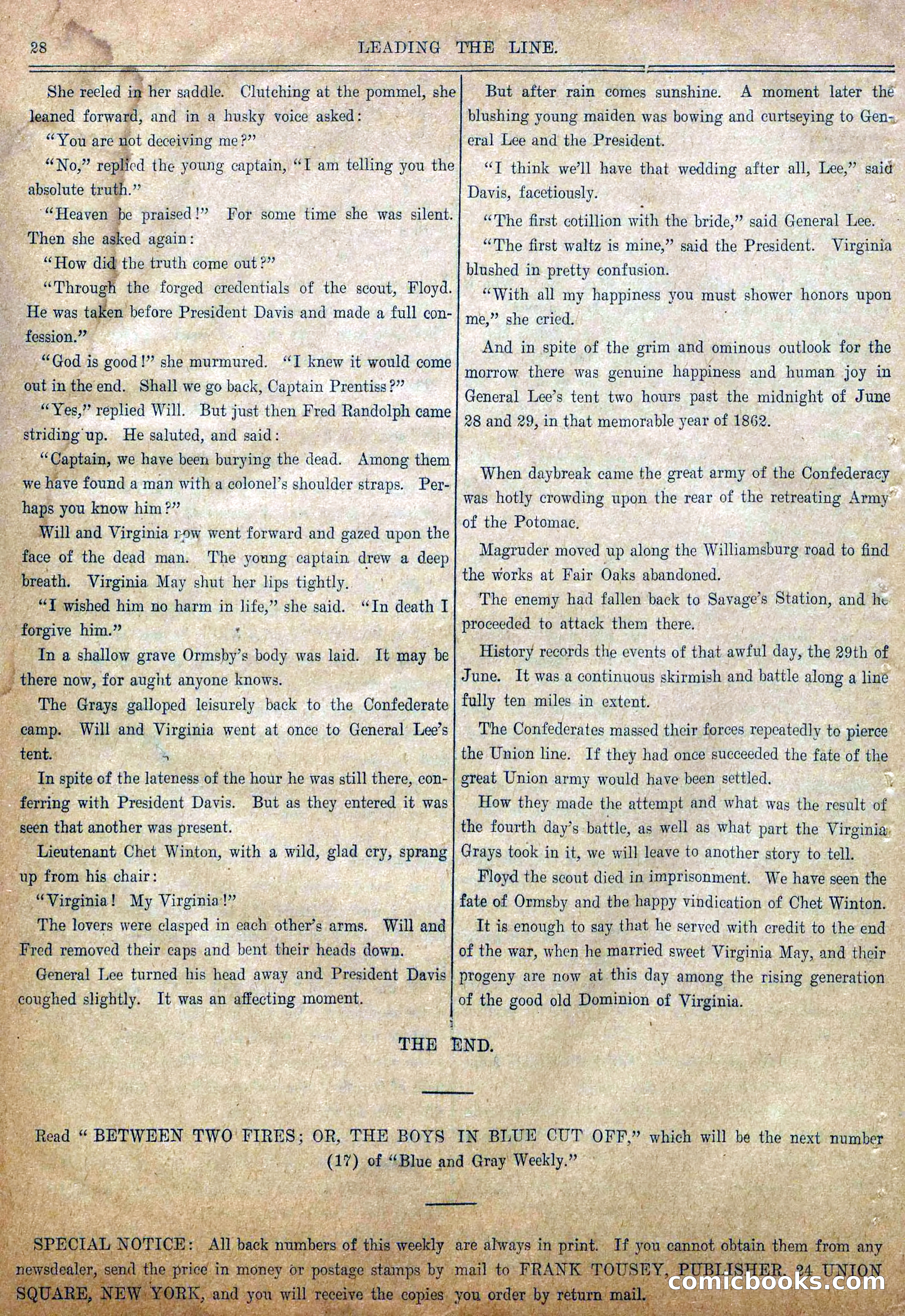 Blue and Gray Weekly, No. 16 — page 30 of 36