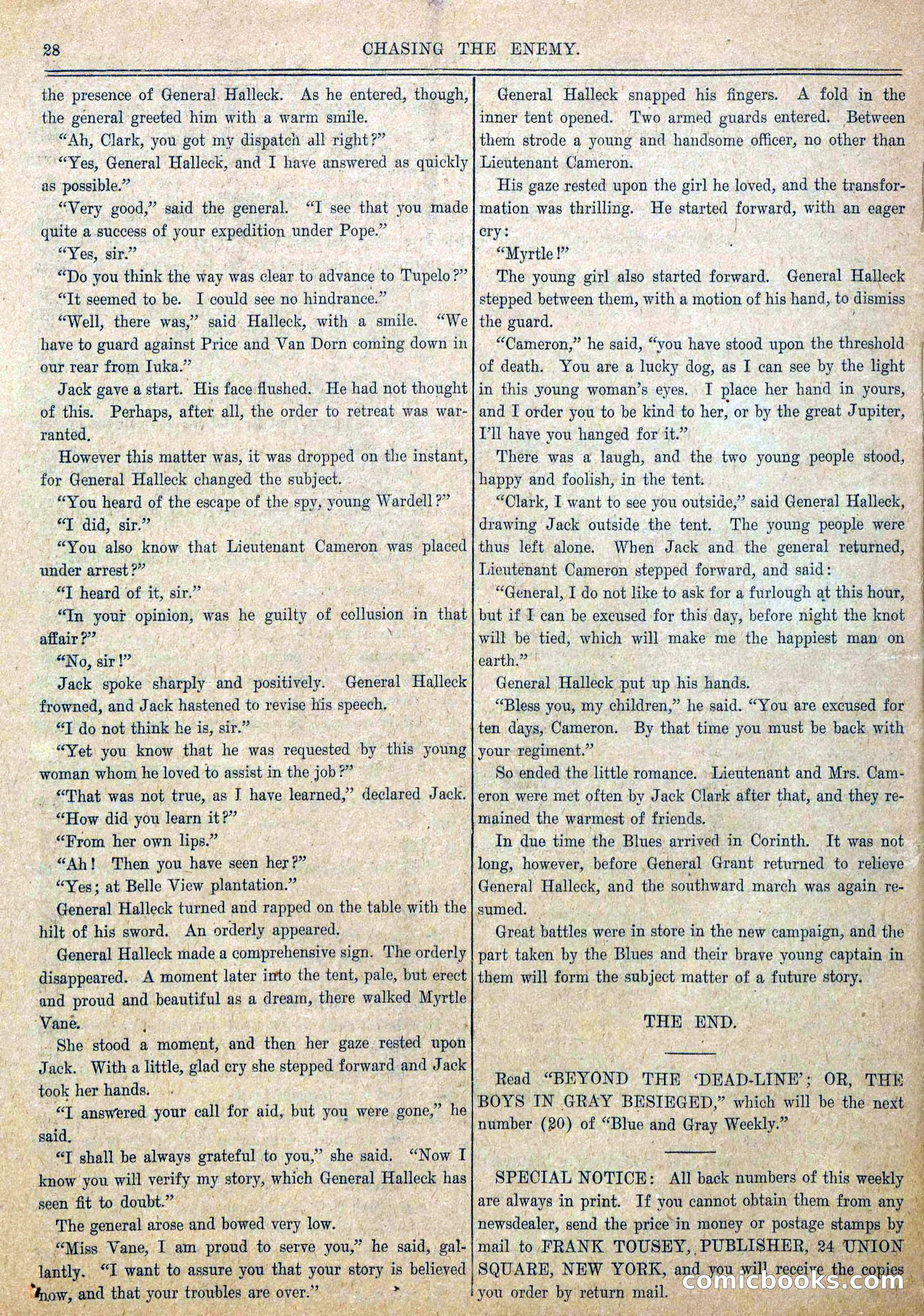Blue and Gray Weekly, No. 19 — page 30 of 36