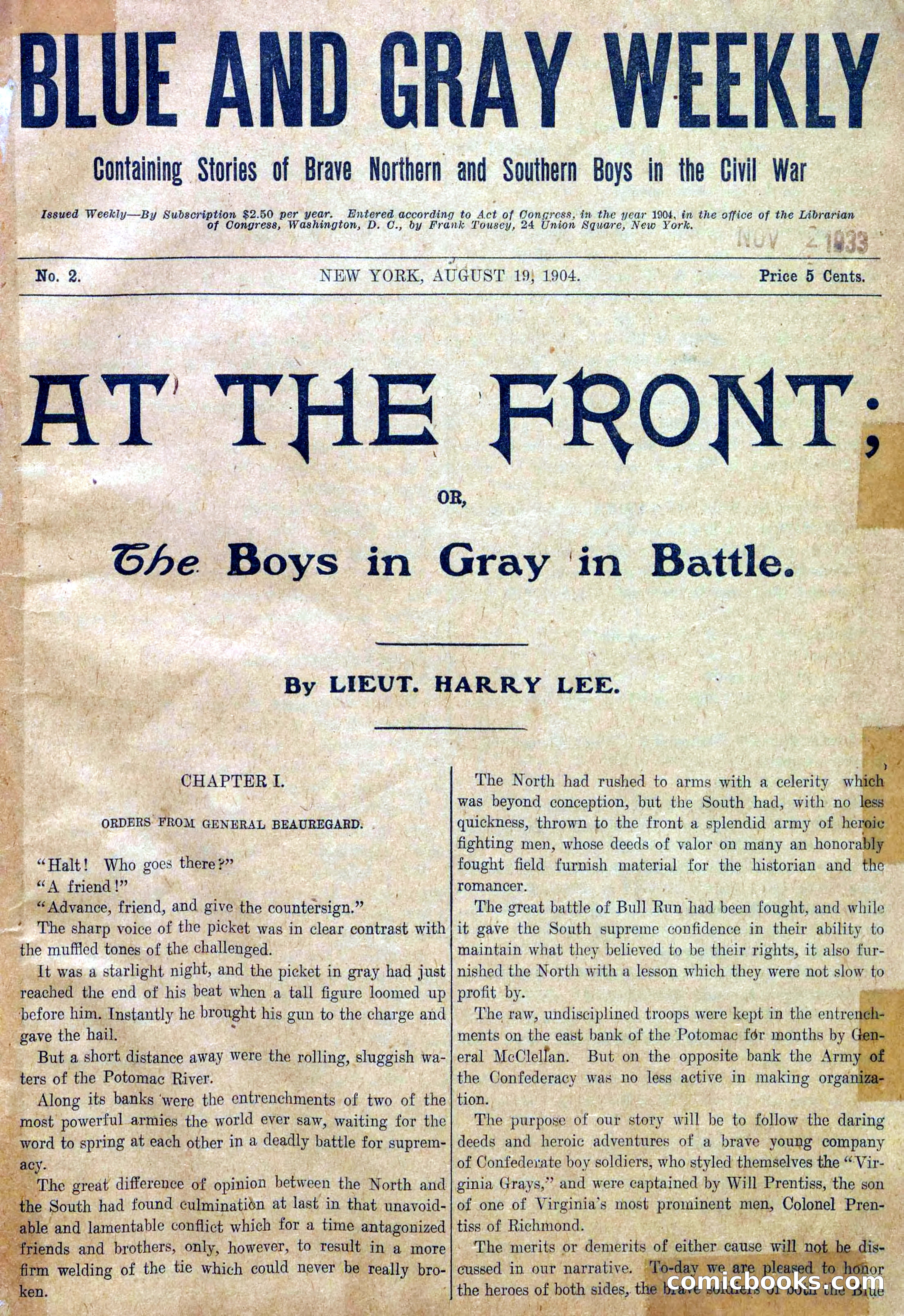 Blue and Gray Weekly, No. 2 — page 3 of 36