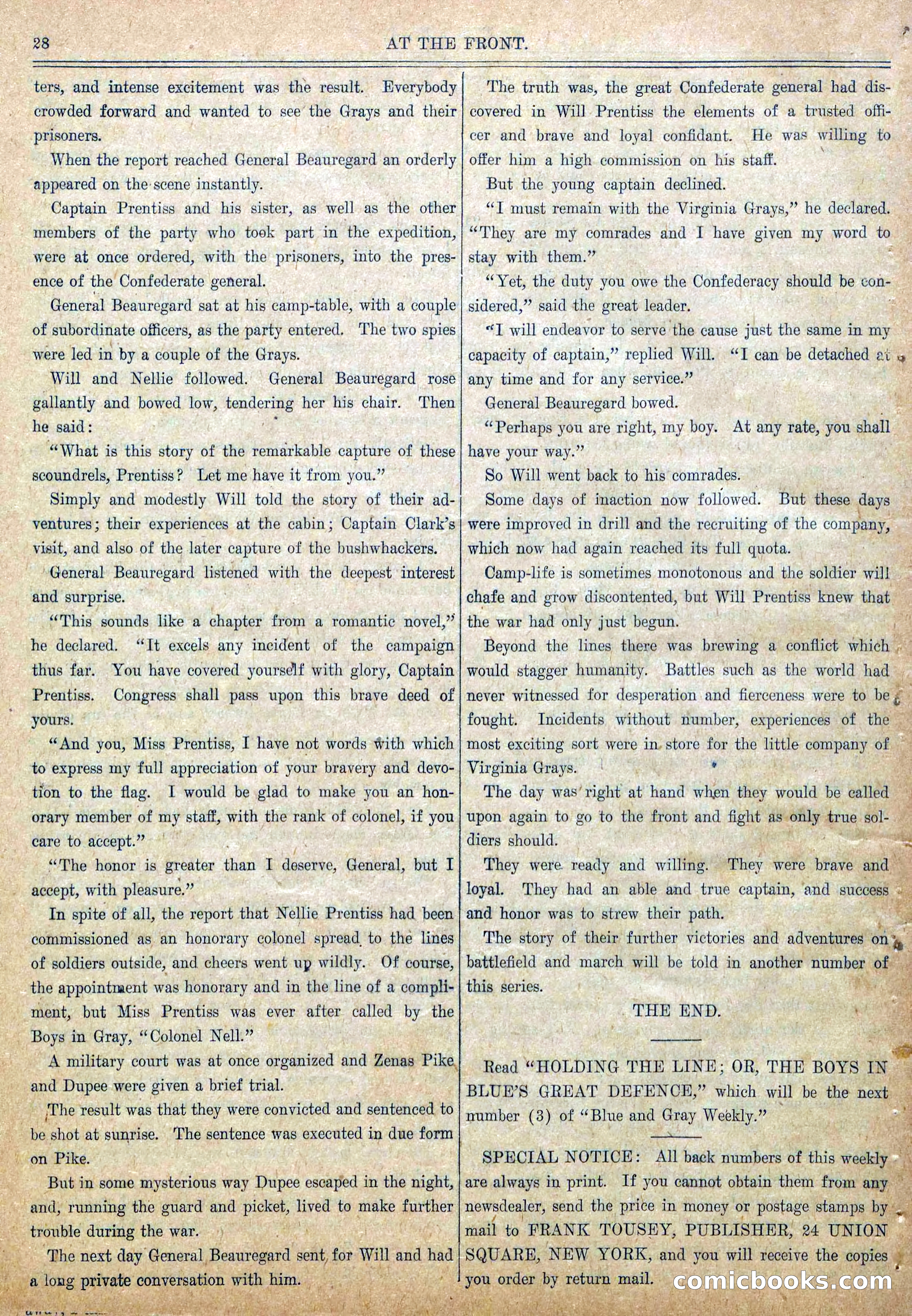 Blue and Gray Weekly, No. 2 — page 30 of 36