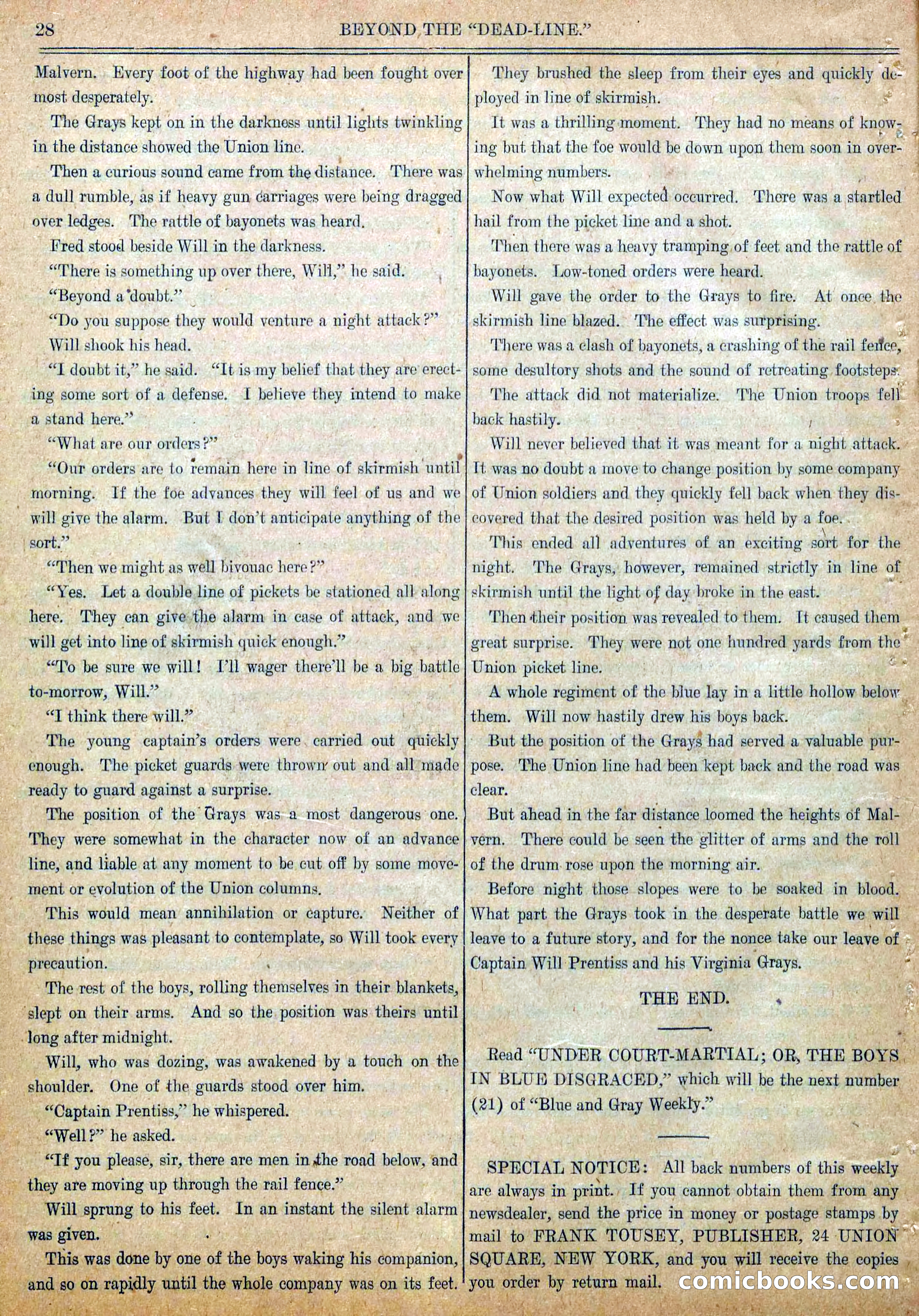 Blue and Gray Weekly, No. 20 — page 30 of 36