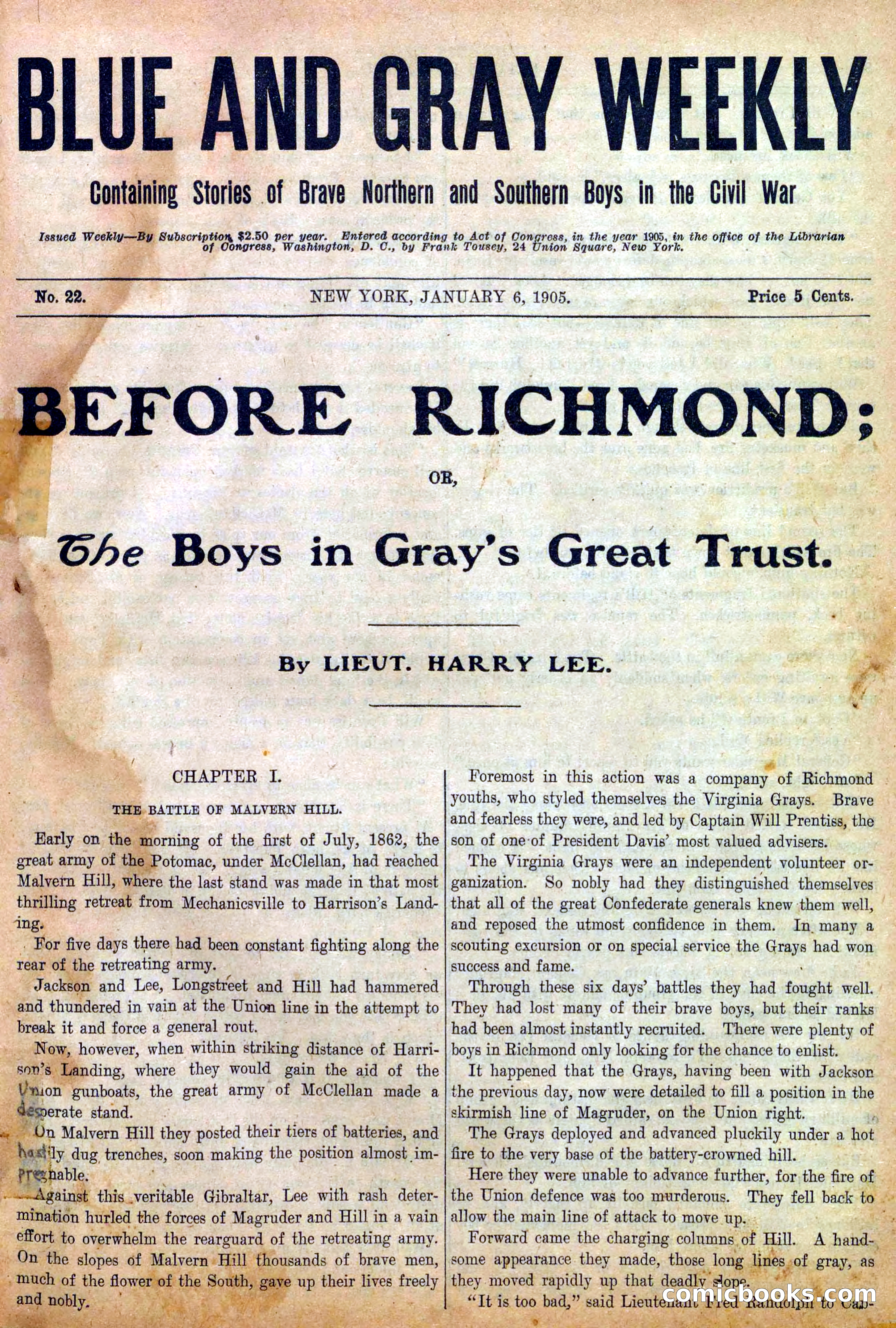 Blue and Gray Weekly, No. 22 — page 3 of 36
