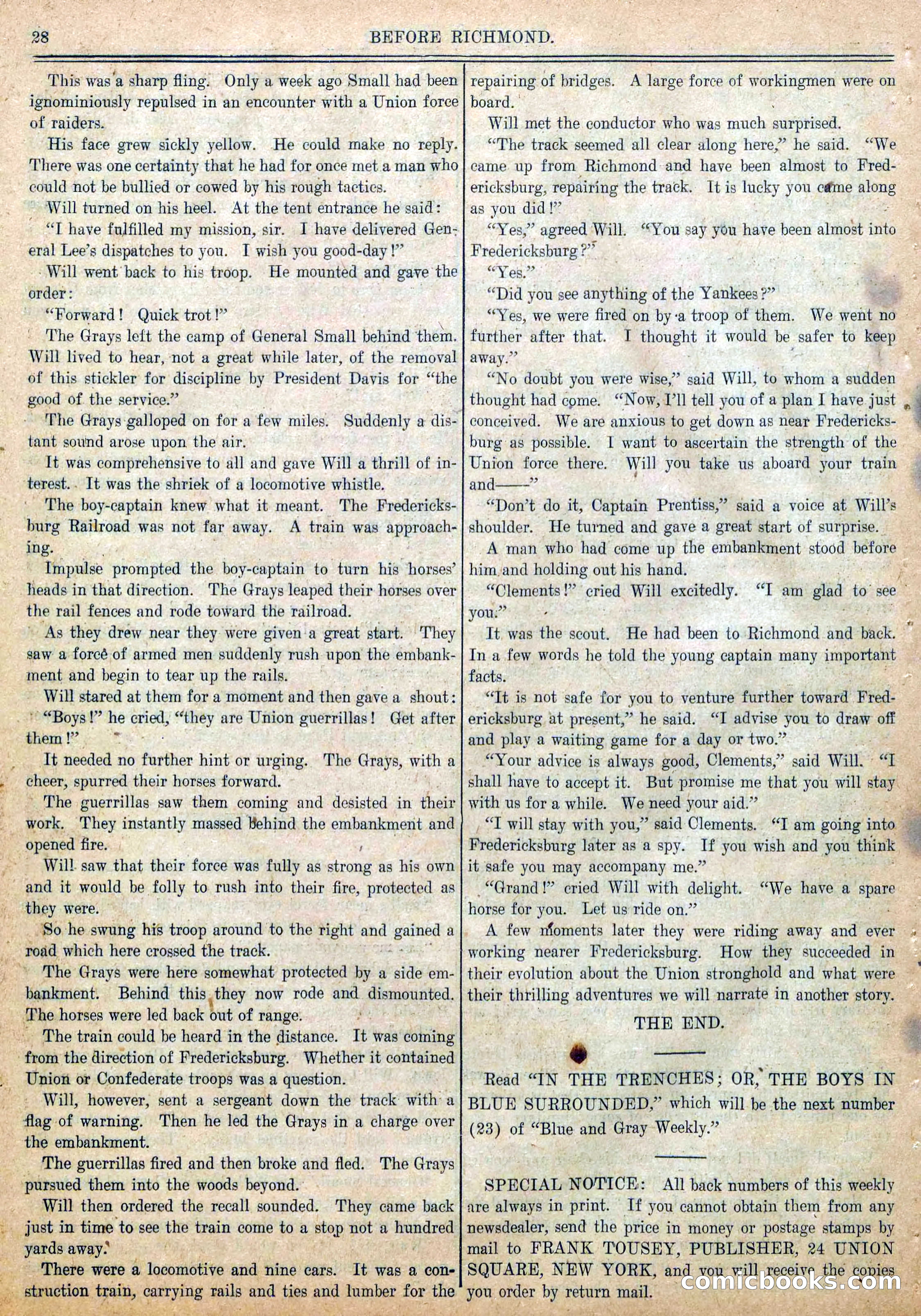 Blue and Gray Weekly, No. 22 — page 30 of 36