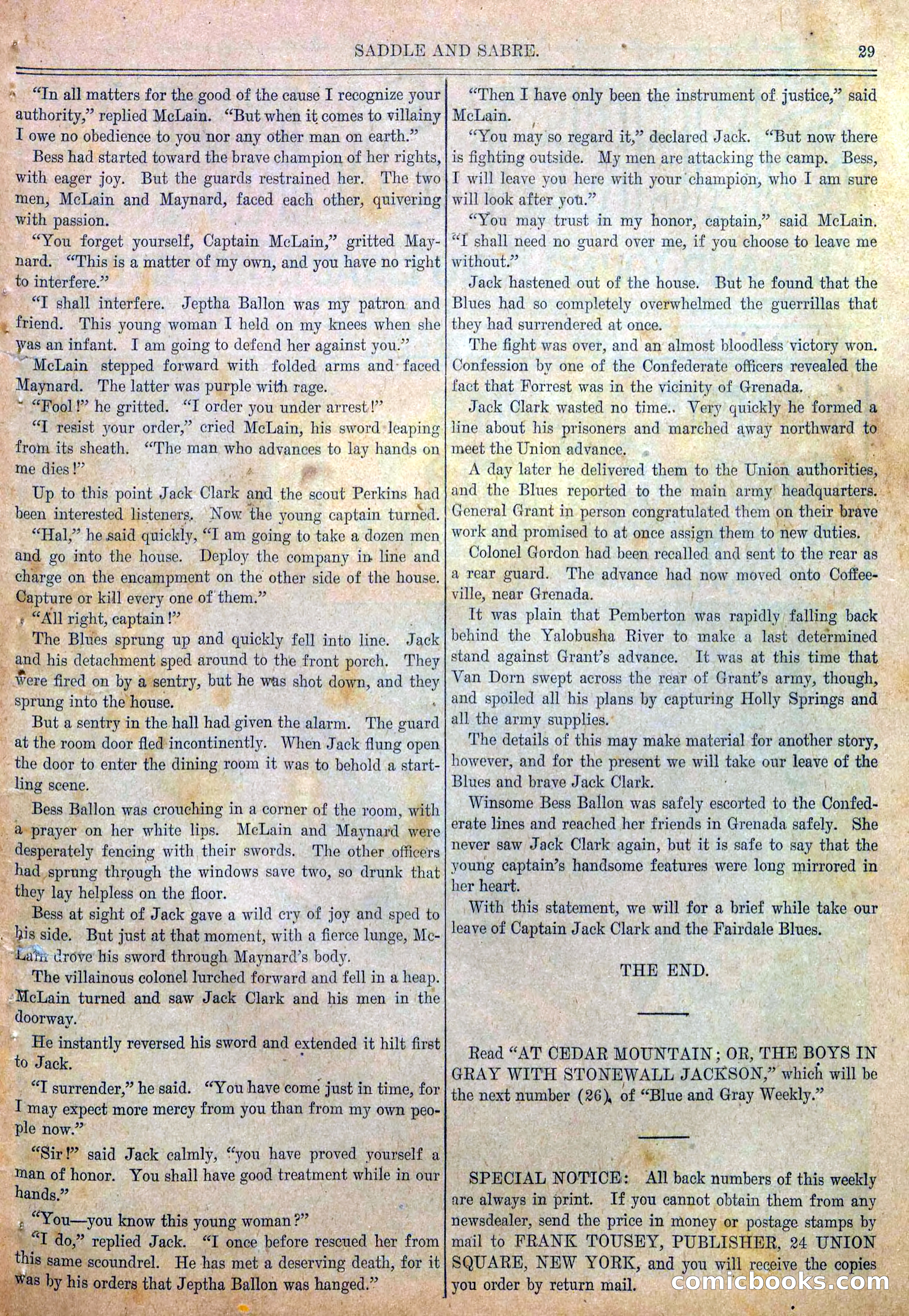 Blue and Gray Weekly, No. 25 — page 31 of 36